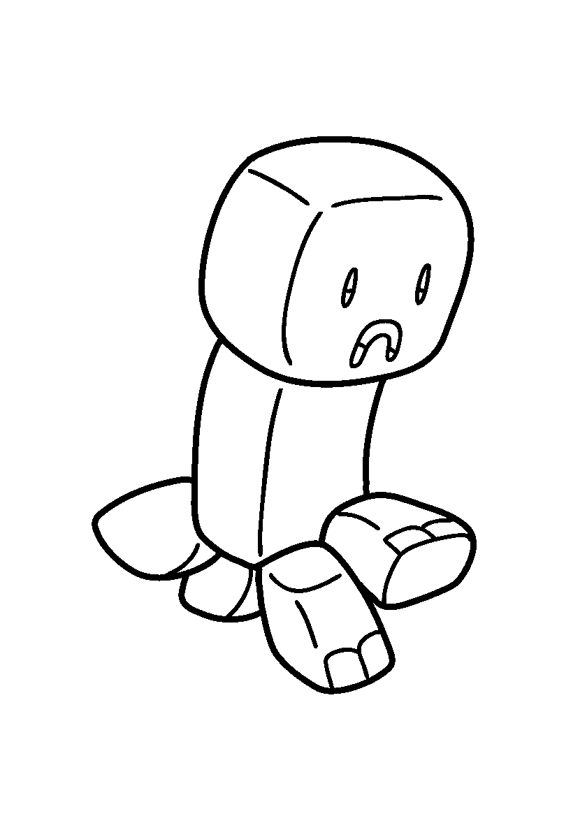 Cute Крипер №284. Раскраски для мальчиков по категориям. Minecraft.