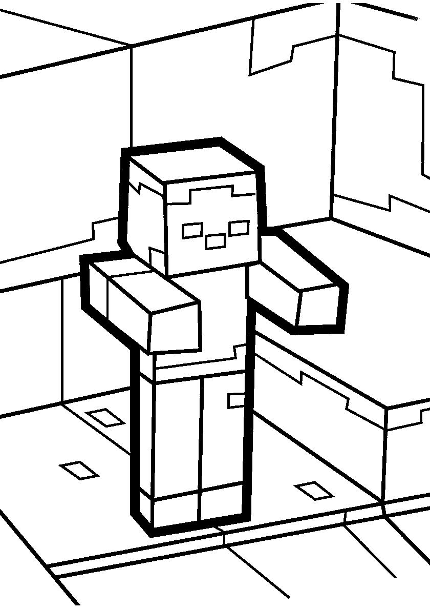 Ужасный зомби №287. Раскраски для мальчиков по категориям. Minecraft.