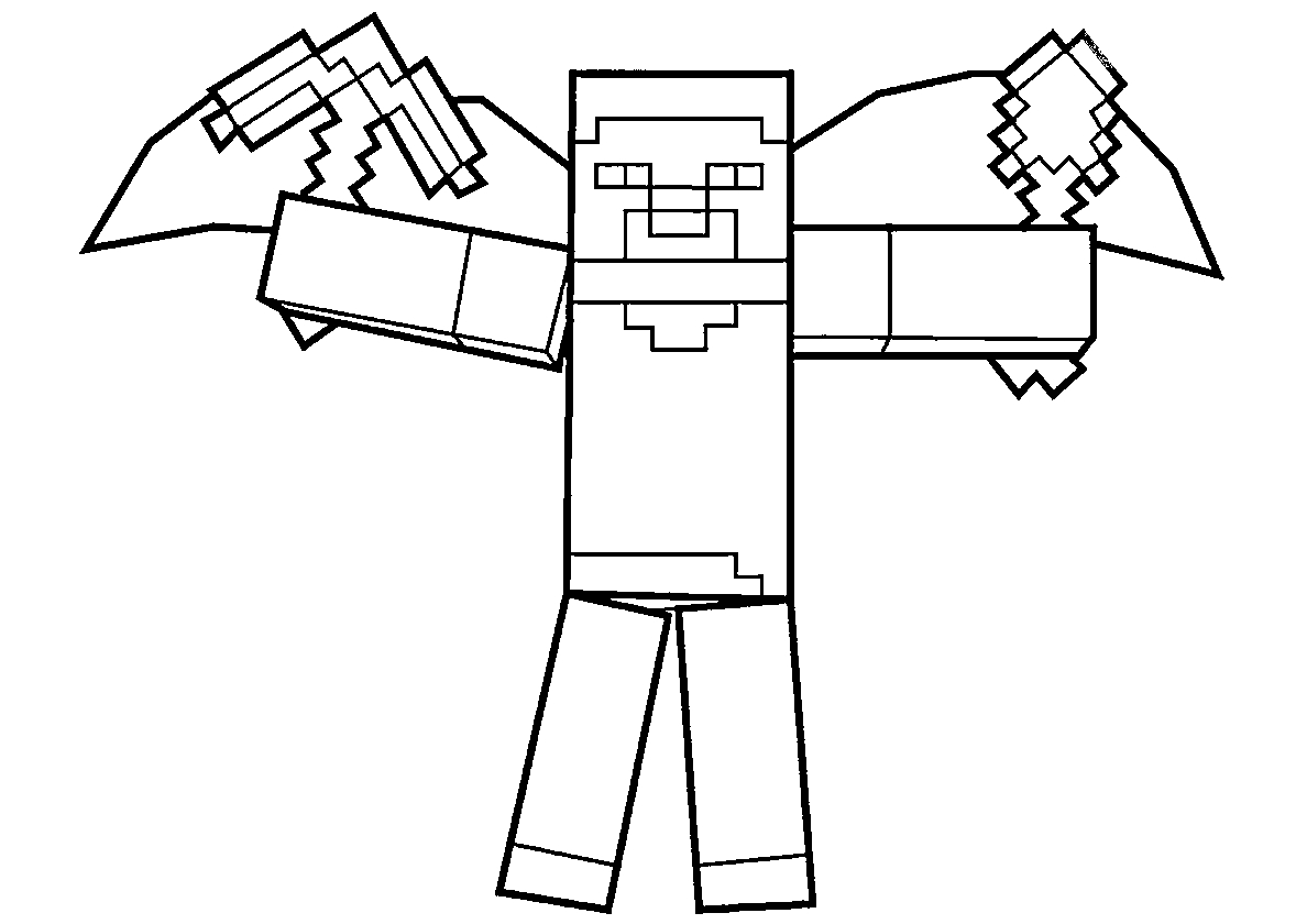 Крылатый хиробрин №234. Раскраски для мальчиков по категориям. Minecraft.