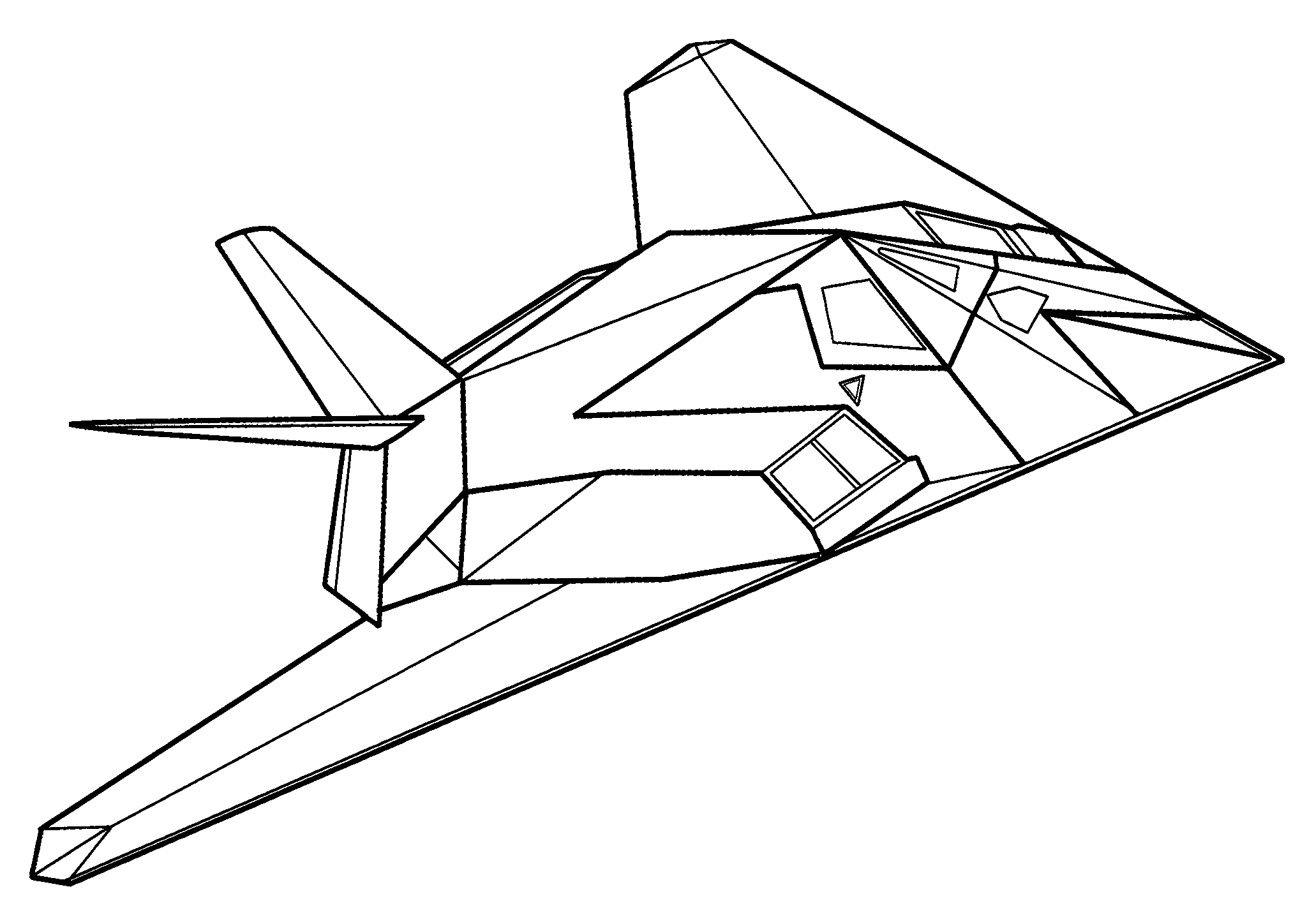 Локхид F-117 Козодой №1622. Раскраски для мальчиков по категориям. Самолёты.