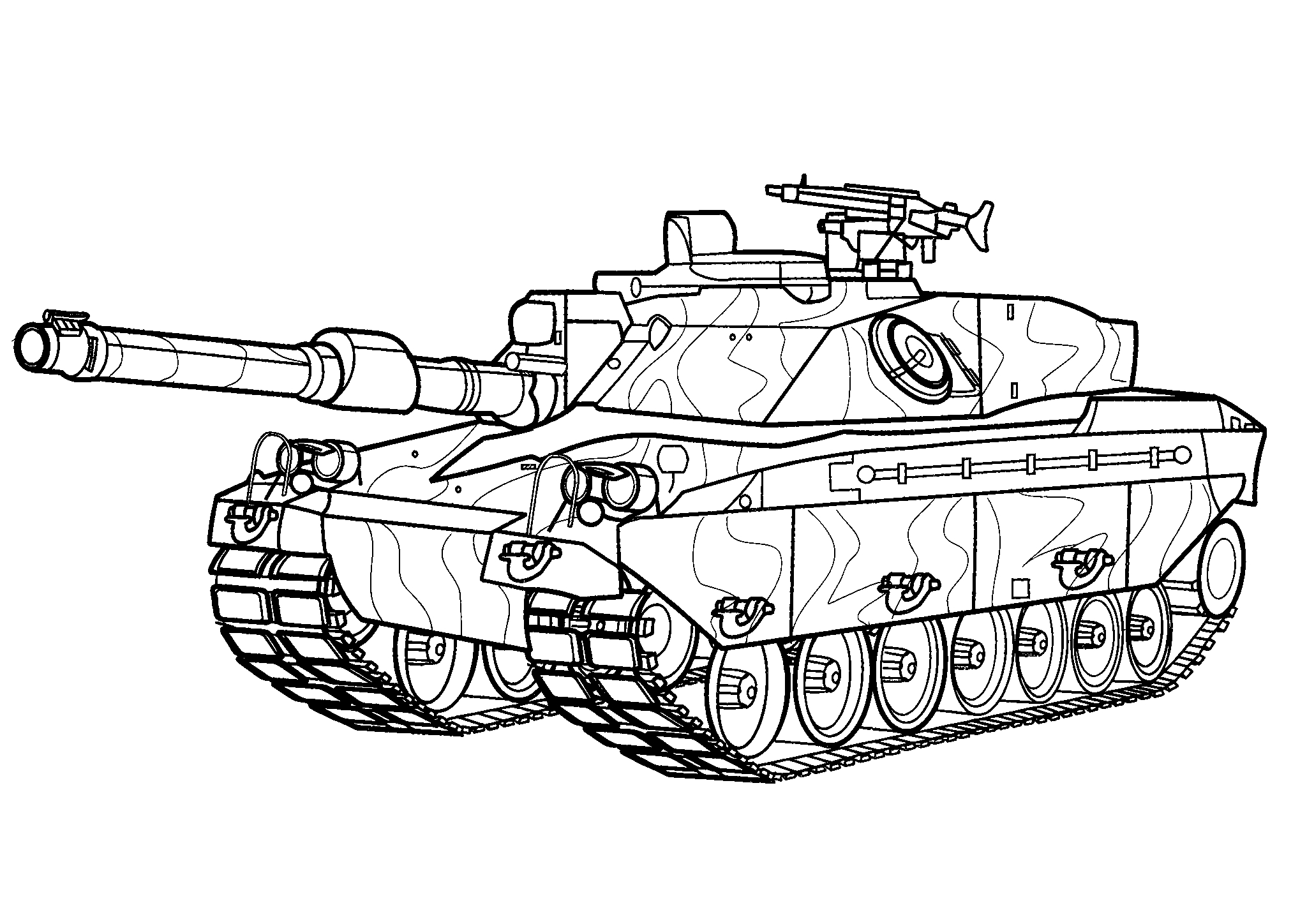 Танк FV4030-4 Challenger (Великобритания №1678. Раскраски для мальчиков по категориям. Танки.