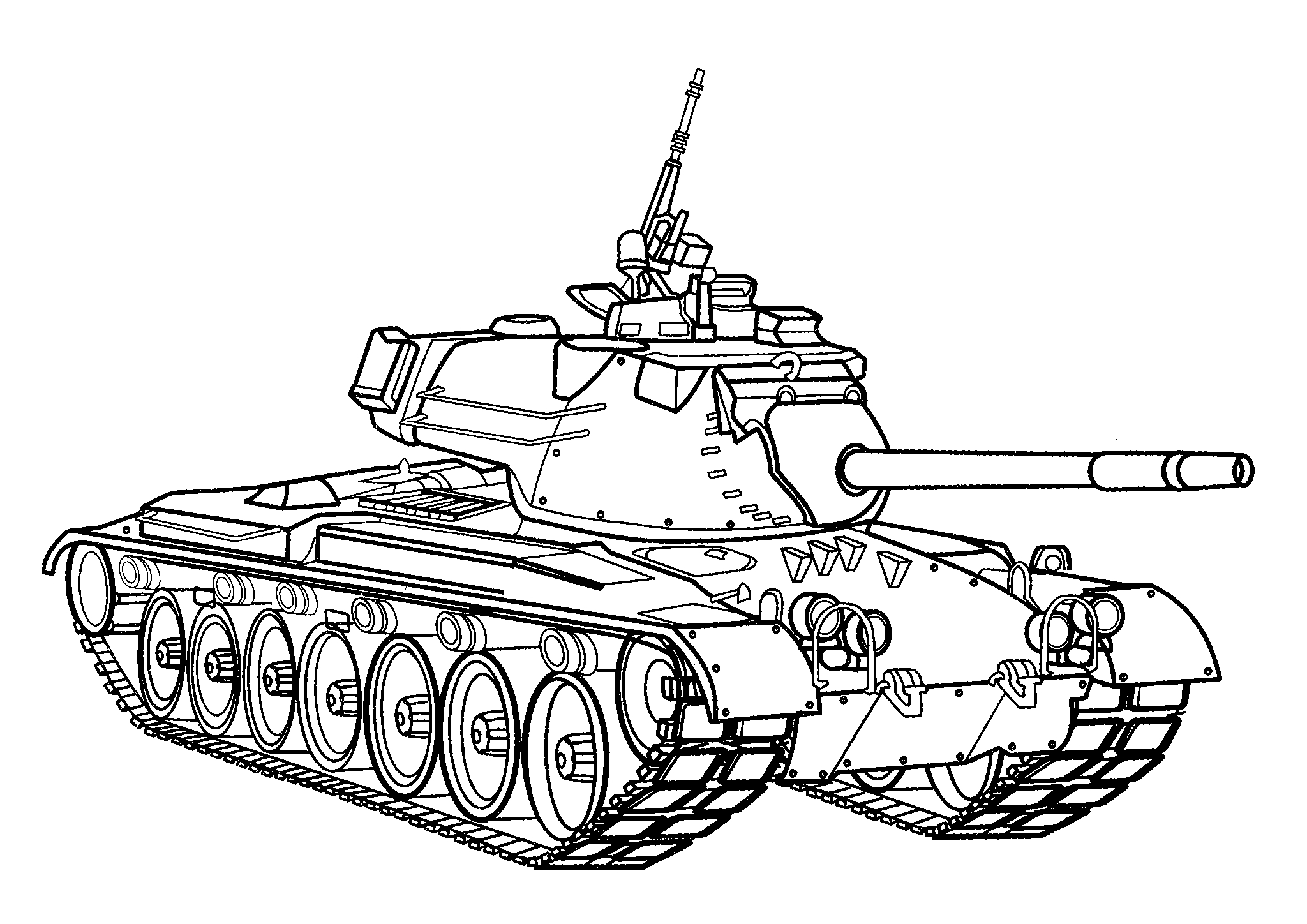 Танк М60 (США №1690. Раскраски для мальчиков по категориям. Танки.