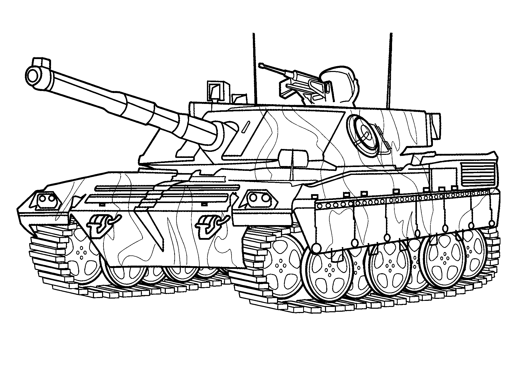 Танк С1 Ариете (Италия №1693. Раскраски для мальчиков по категориям. Танки.