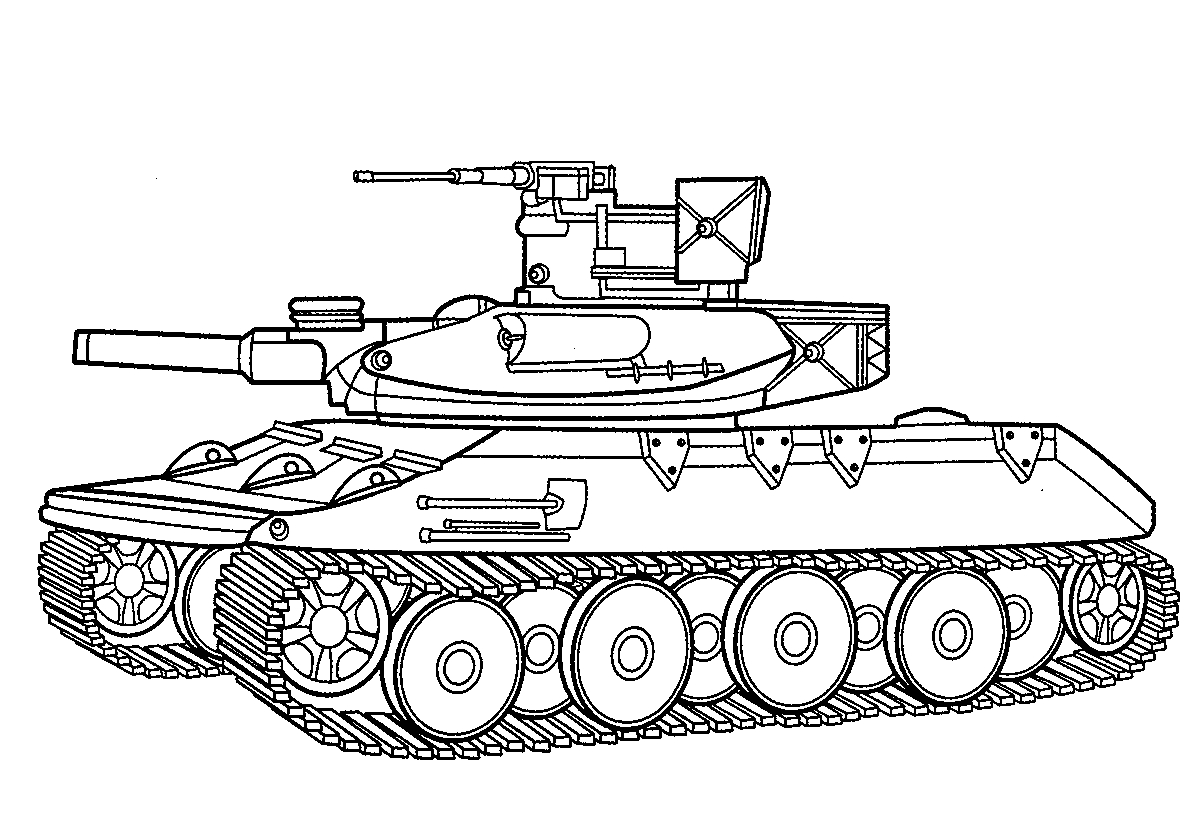 M551 Шеридан (США) Раскраска танк №388. Раскраски для мальчиков по категориям. Танки.