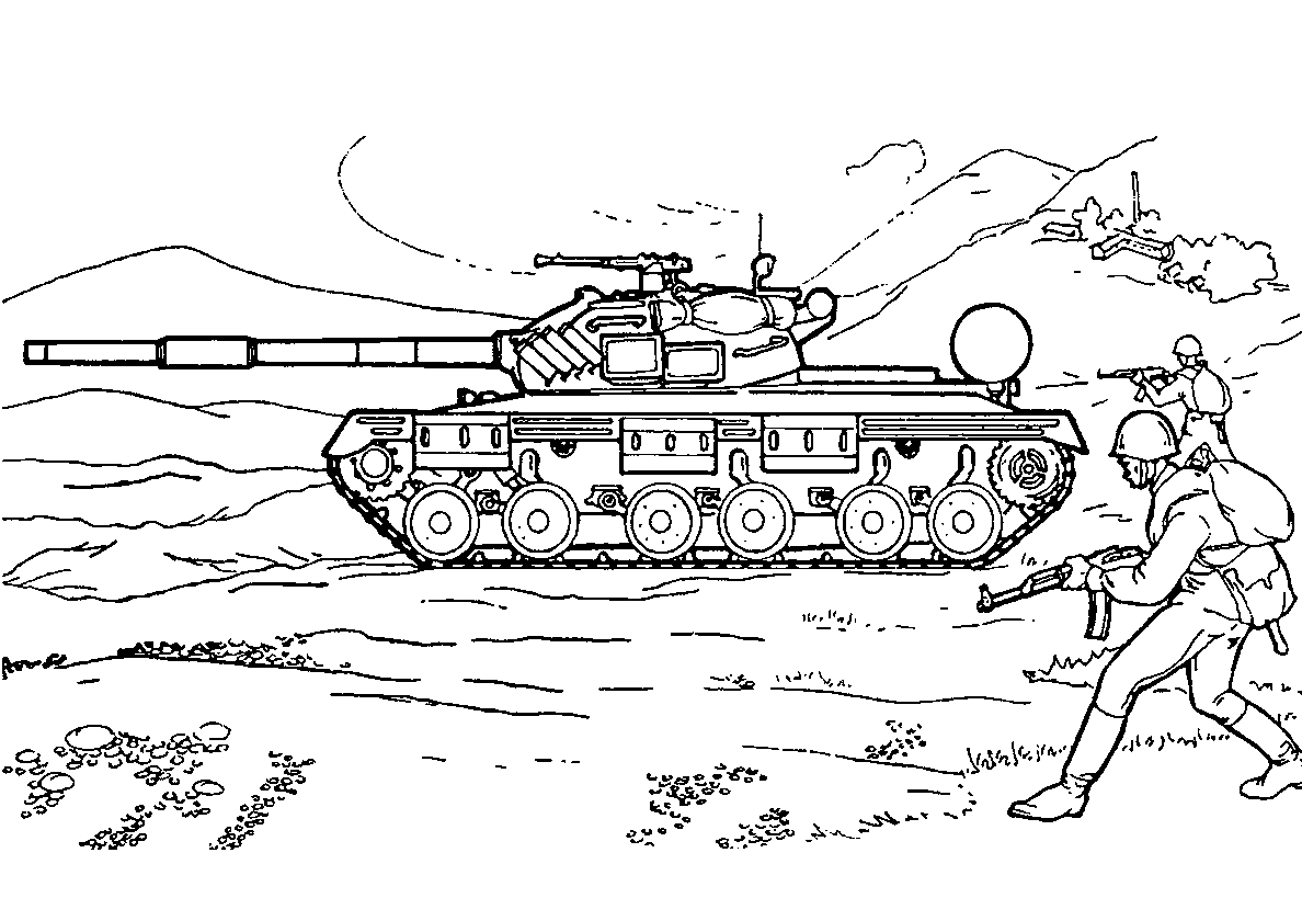 Советский Т-64 Раскраска танк №395. Раскраски для мальчиков по категориям. Танки.