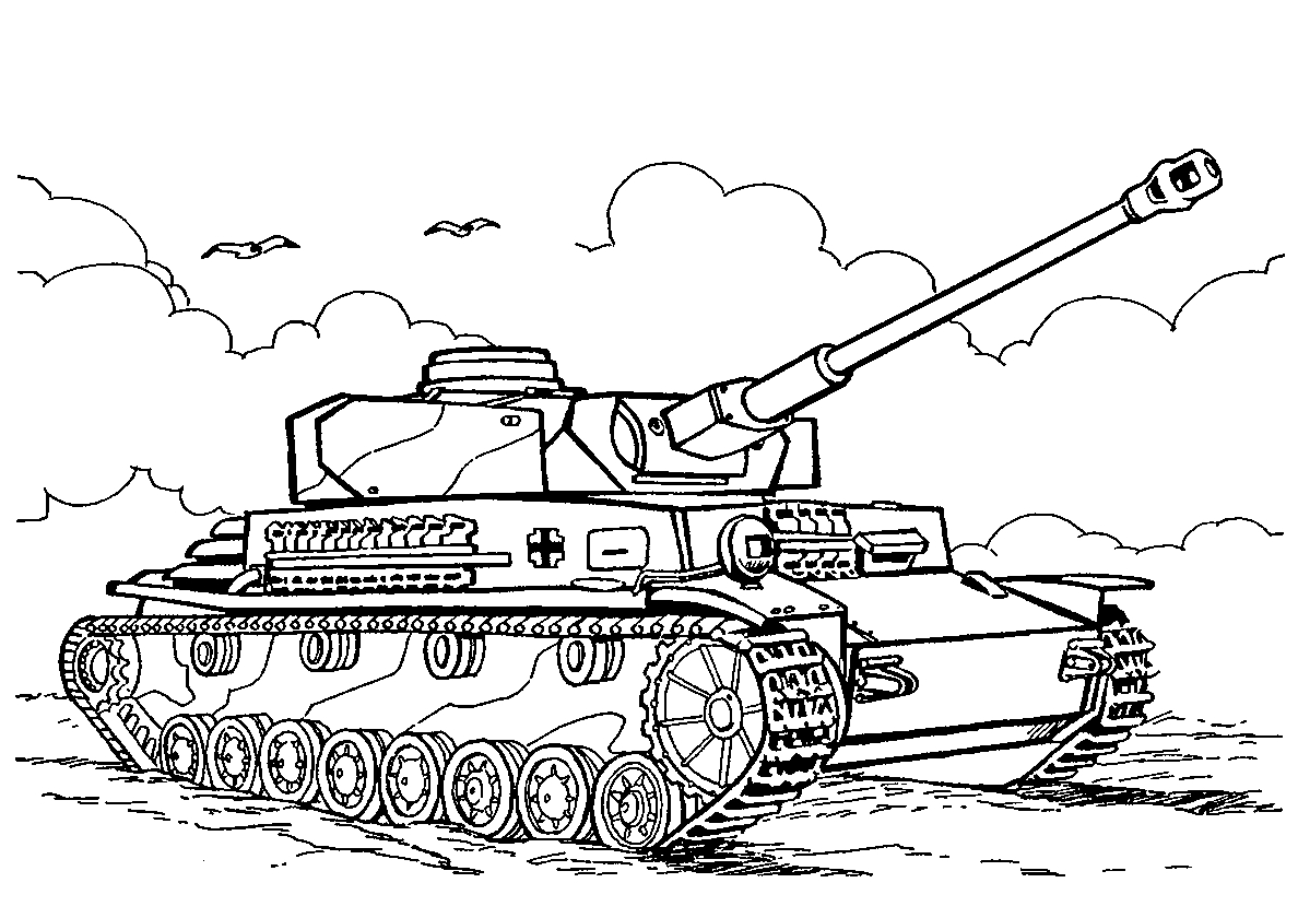 Танк T IV H (Германия №414. Раскраски для мальчиков по категориям. Танки.