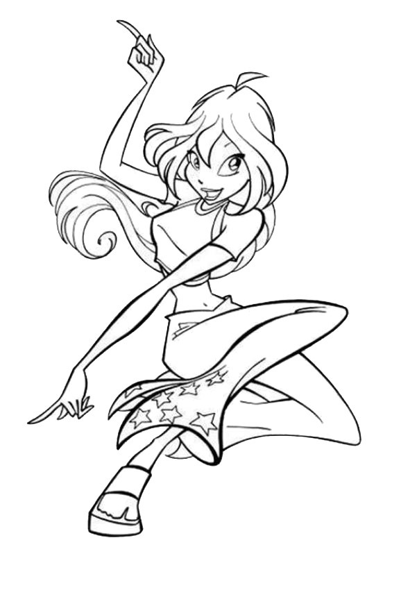 Winx Флора №5320. Популярные раскраски. Раскраски из мультиков.