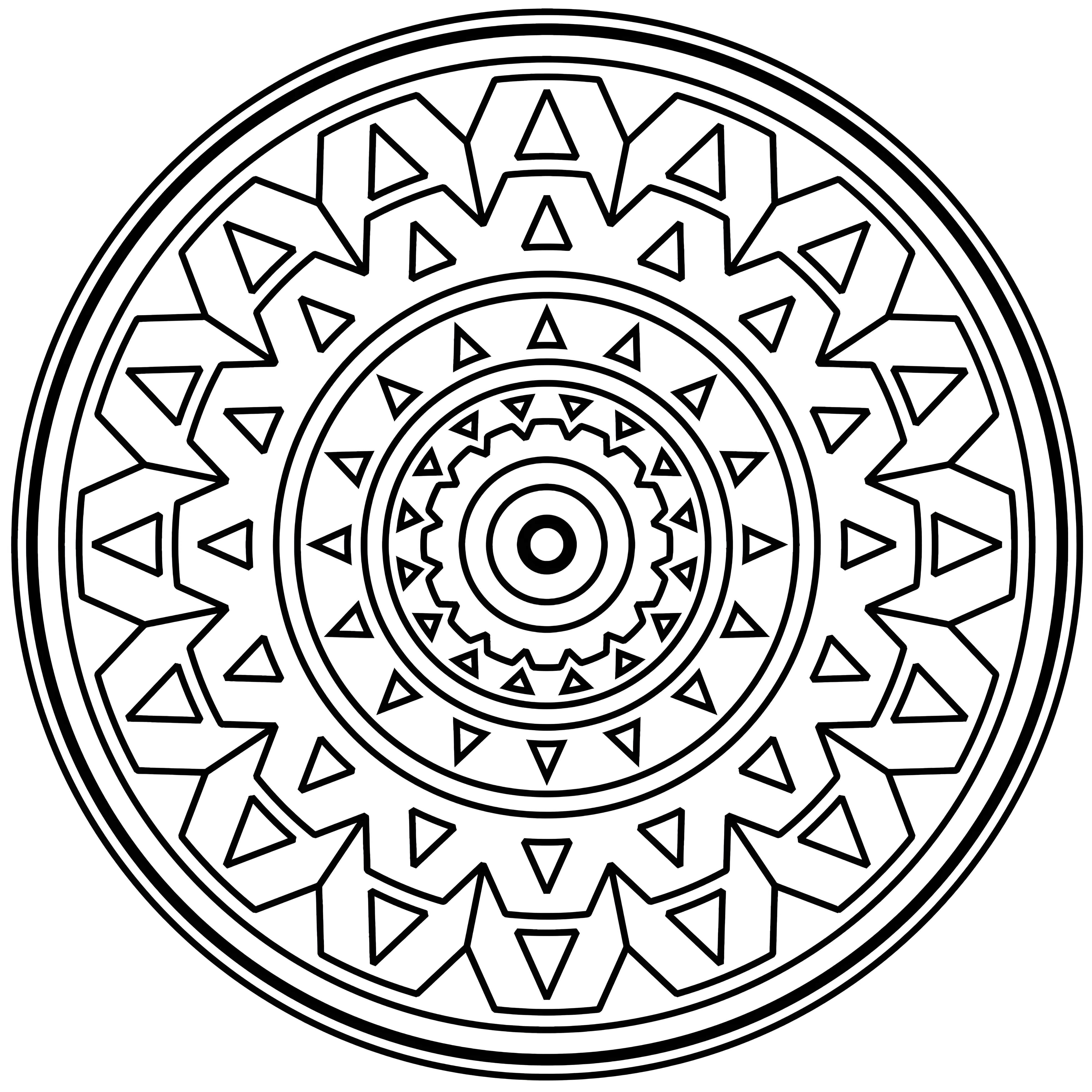 Мандала для детей с красивым узором №6577. Обучающие и развивающие раскраски для детского сада, для начальных классов. Мандала.