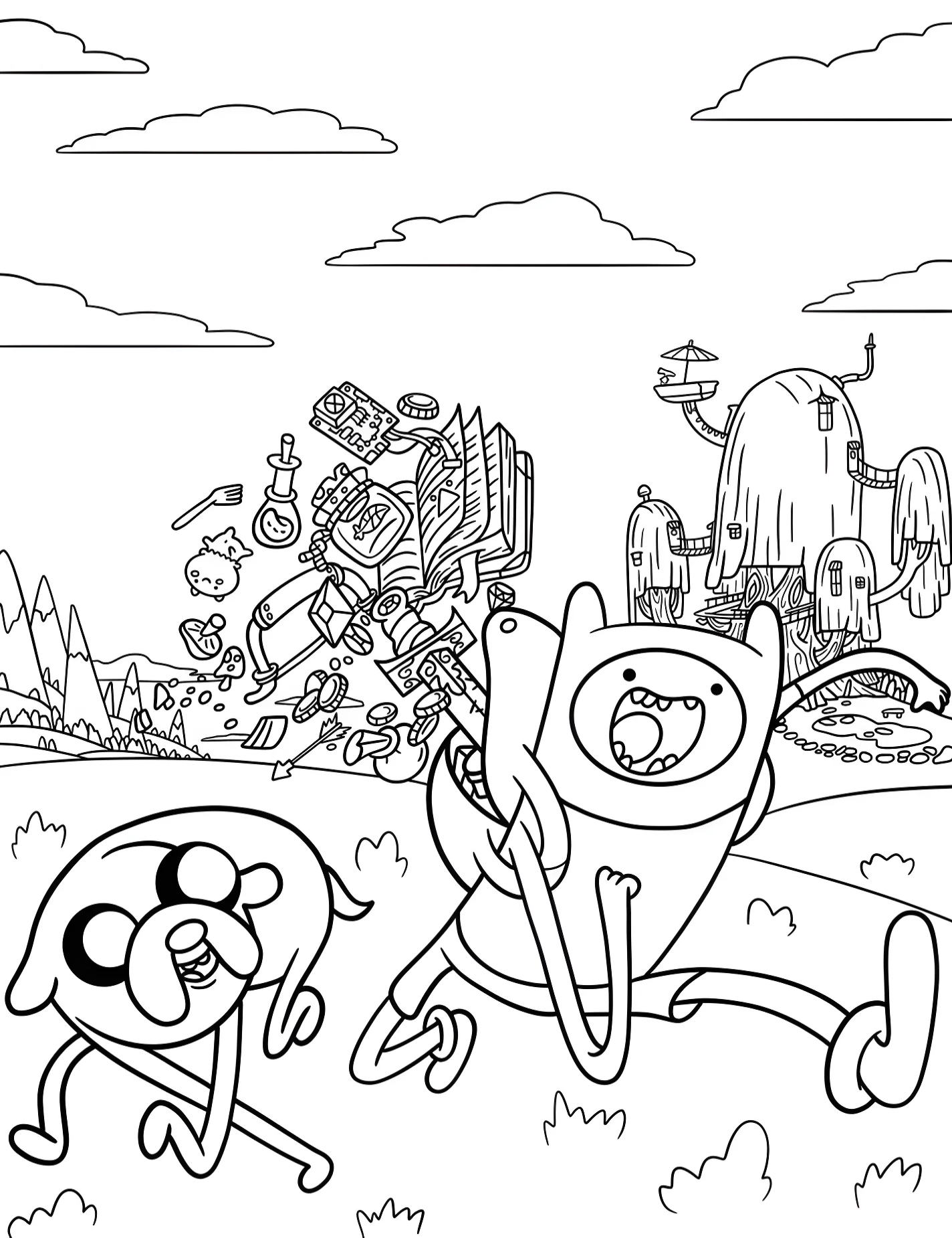 Финн и Джейк №8273. Раскраски из мультиков. Время приключений (Adventure Time).