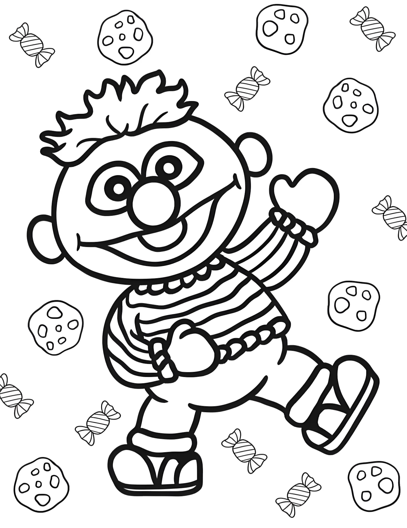 Веселый Эрни для детей №9760. Раскраски из мультиков. Улица Сезам (Sesame Street).