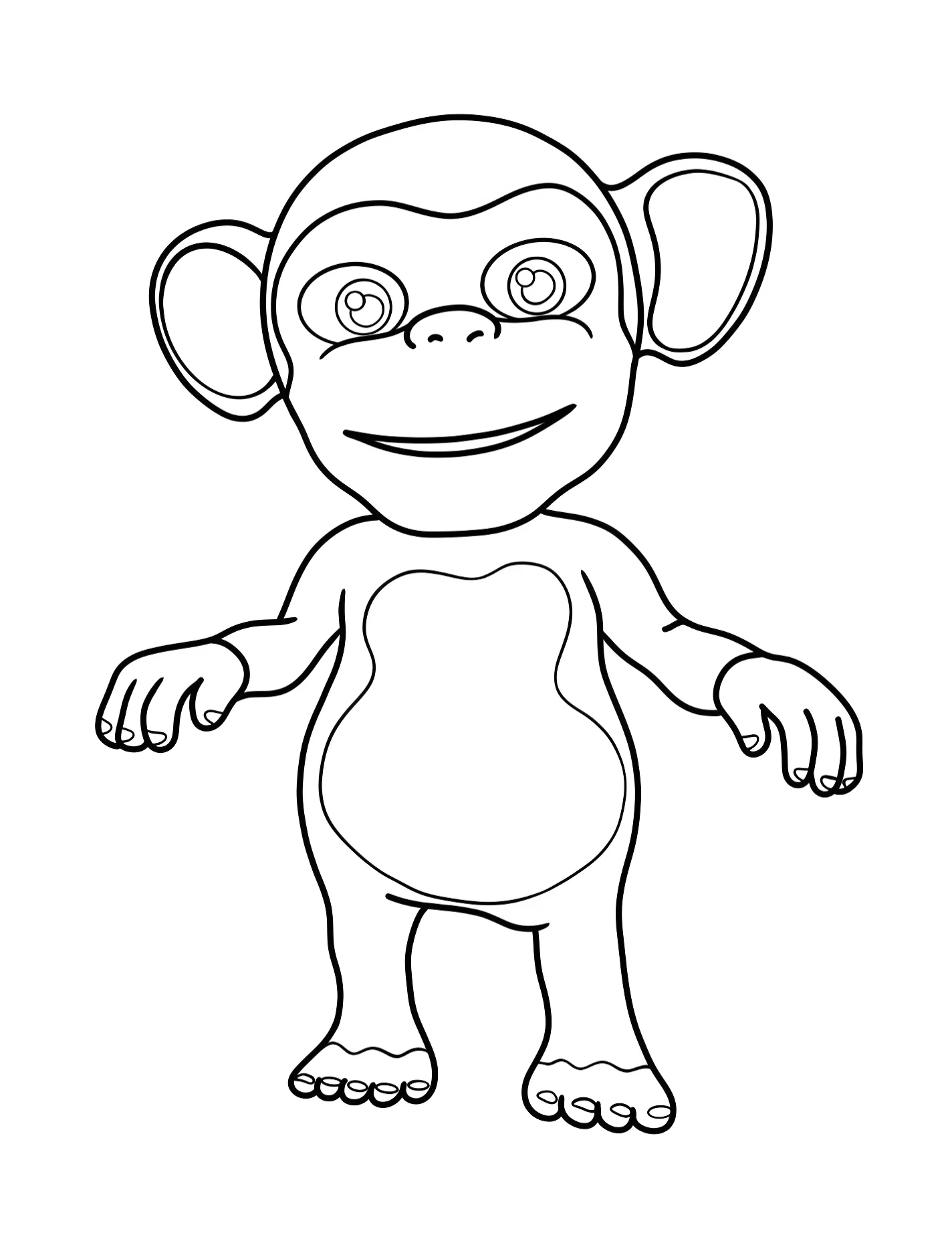 Милая обезьянка Мочи для детей №8660. Раскраски из мультиков. Кокомелон (Cocomelon).