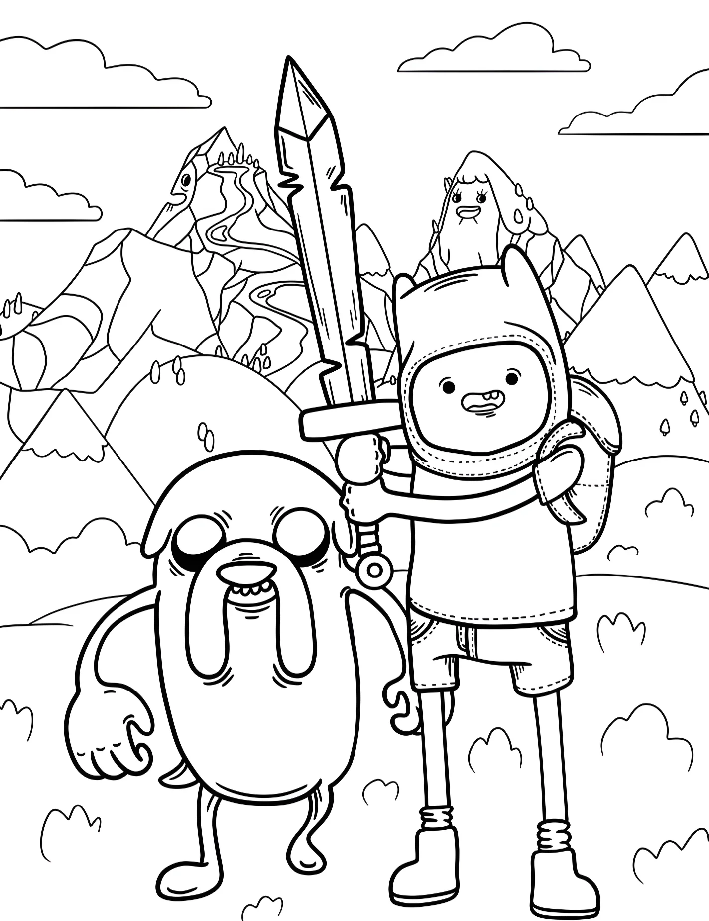 Финн и Джейк №8282. Раскраски из мультиков. Время приключений (Adventure Time).