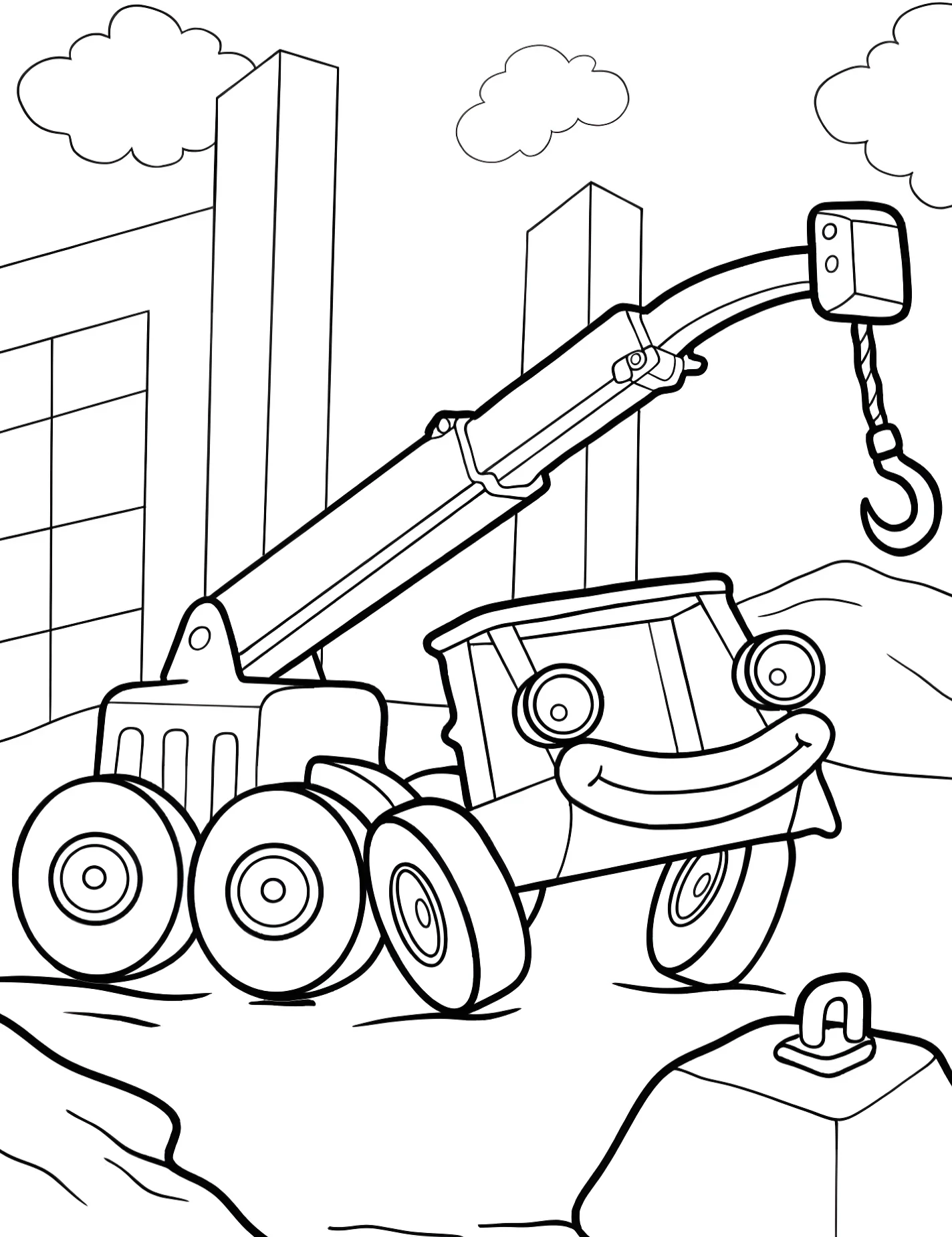Забавный кран для детей №8543. Раскраски из мультиков. Боб-строитель (Bob the Builder).
