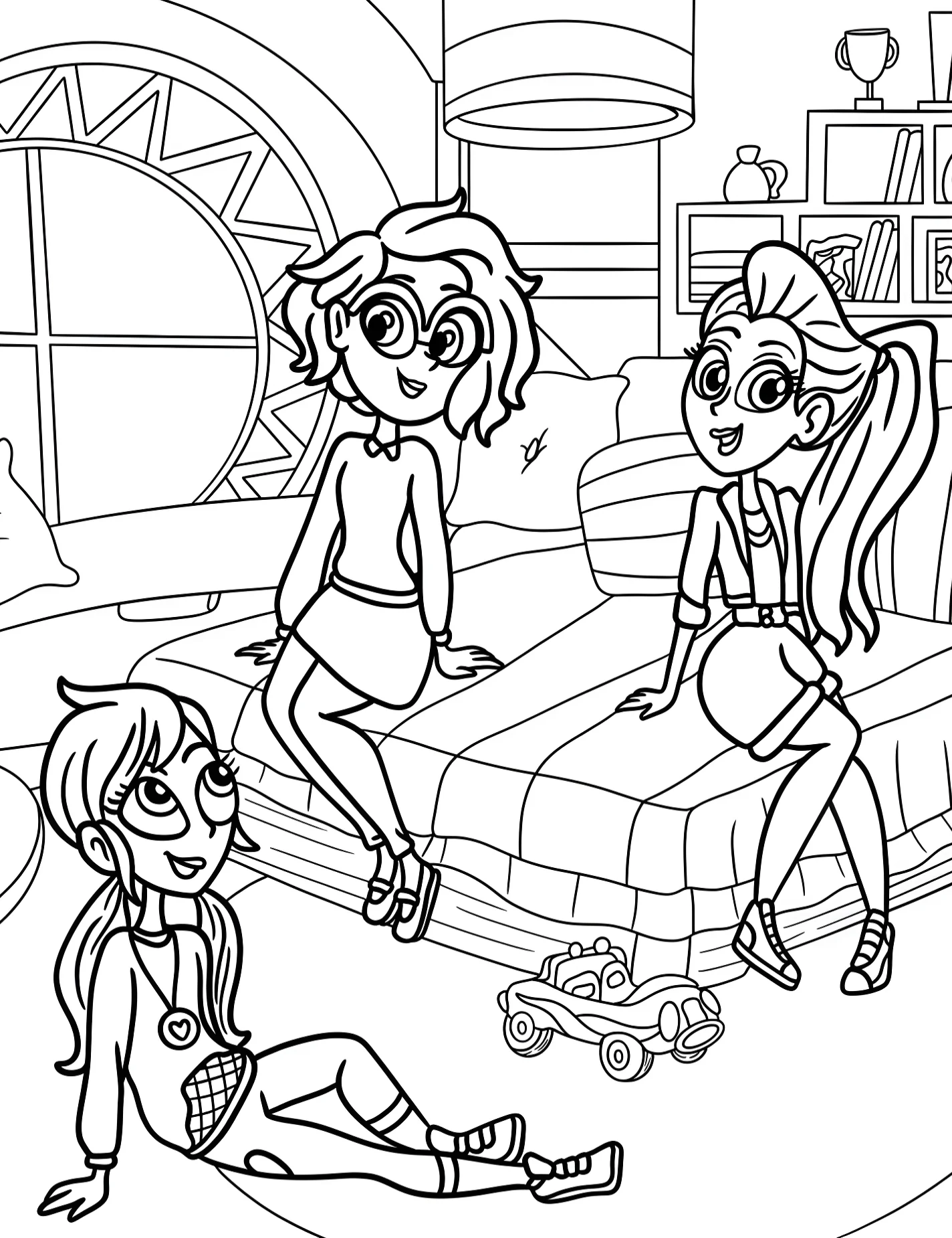 Поли и её подруги для детей №9551. Раскраски из мультиков. Полли Покет (Polly Pocket).