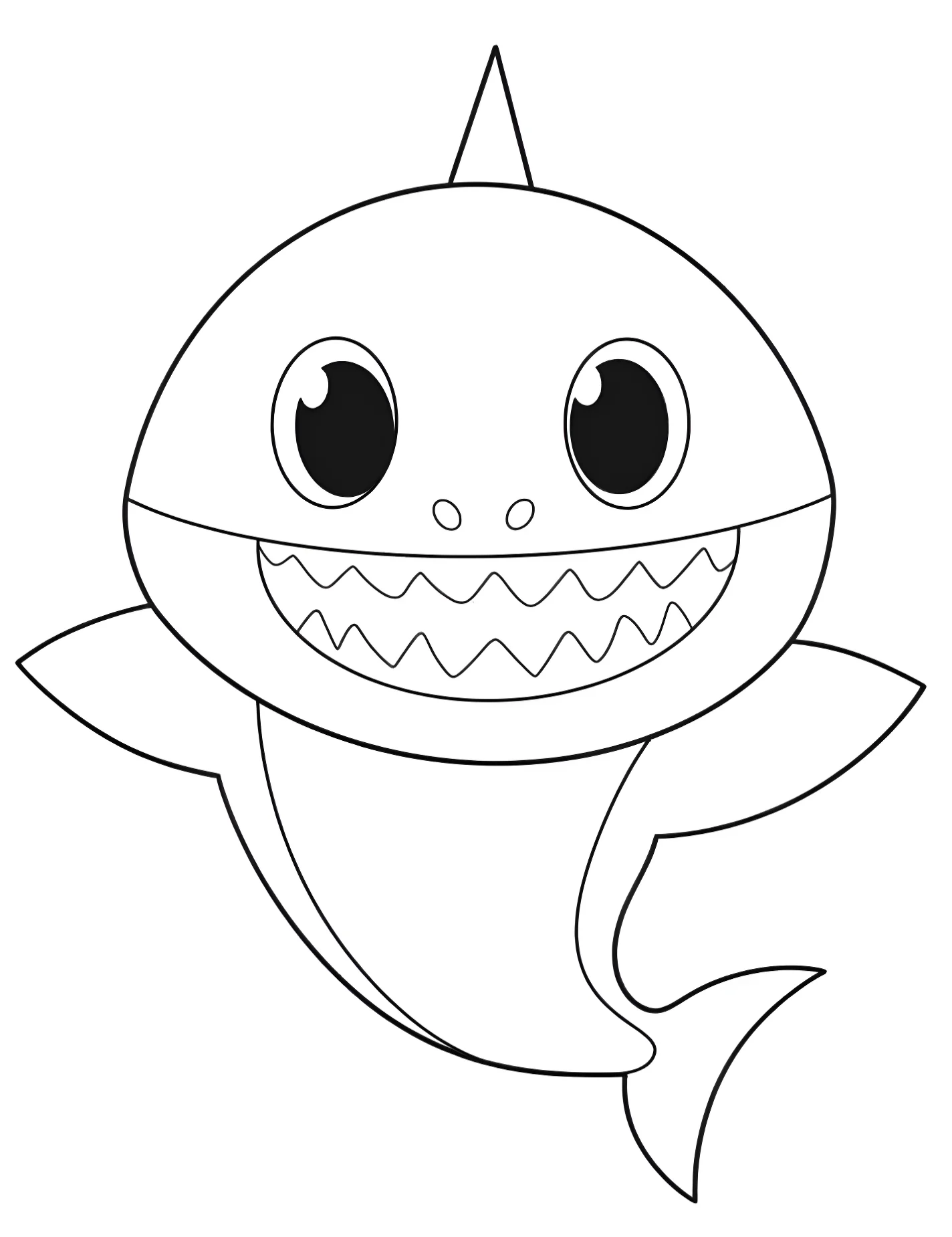 Милый акуленок для малышей №8362. Раскраски из мультиков. Бэби Шарк (Baby Shark).