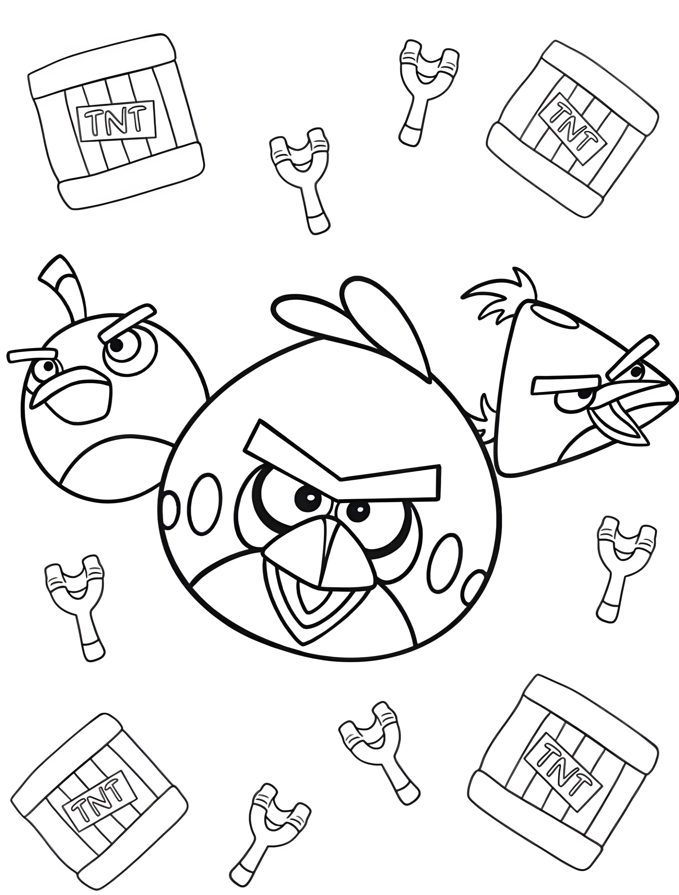 Яркие Angry Birds для веселого творчества №6001. Раскраски из игр. Злые птички (Angry Birds).