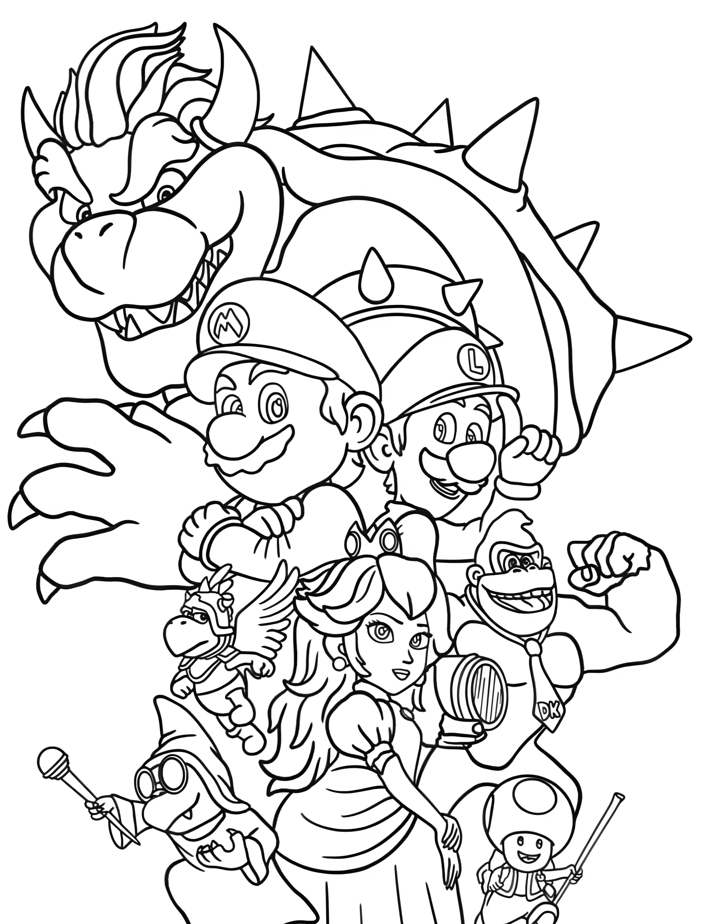 Боузер и герои Nintendo для детей №6114. Раскраски из игр. Боузер (Bowser).