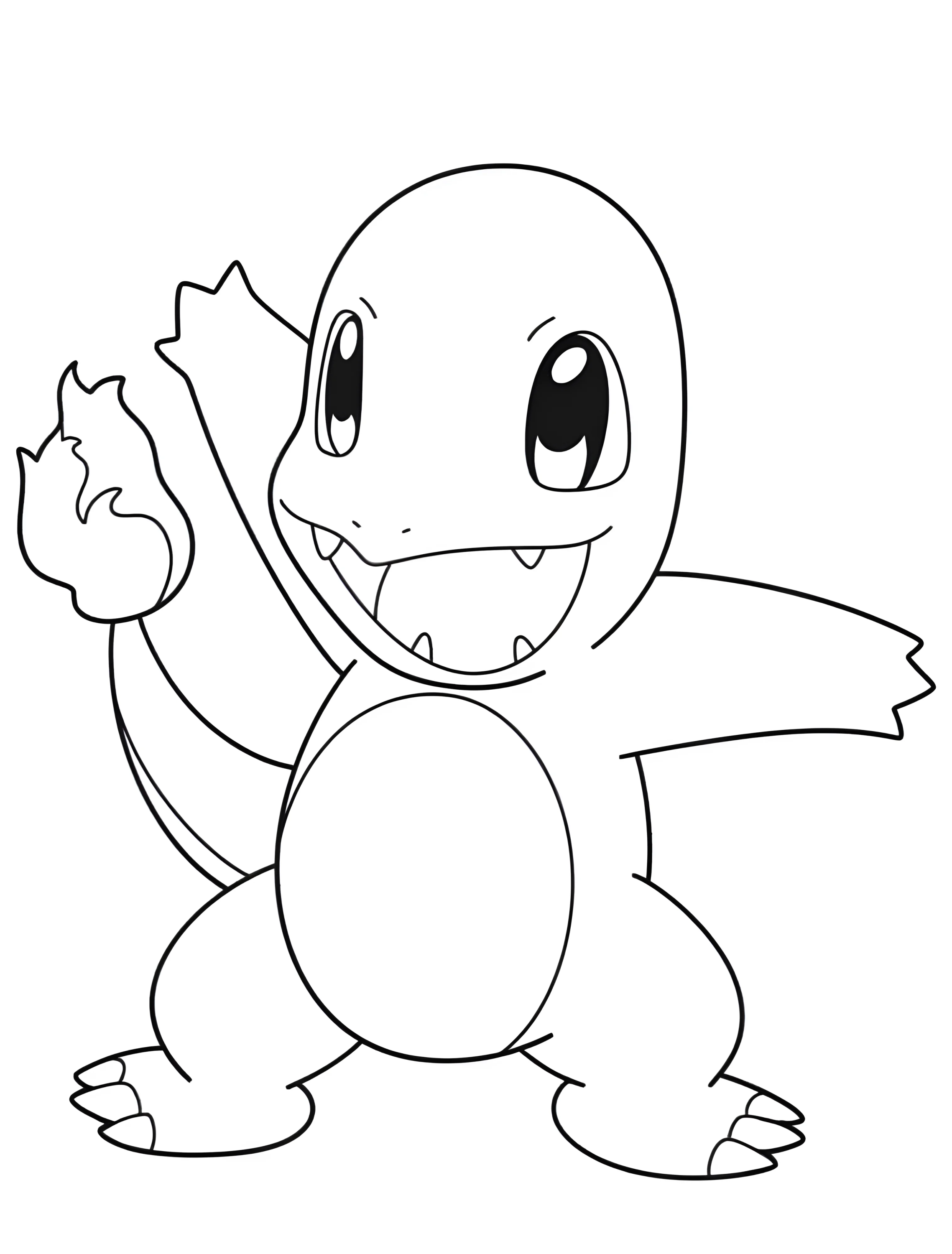 Весёлый Чарманде для детей №6208. Раскраски из игр. Чаризард (Charizard).