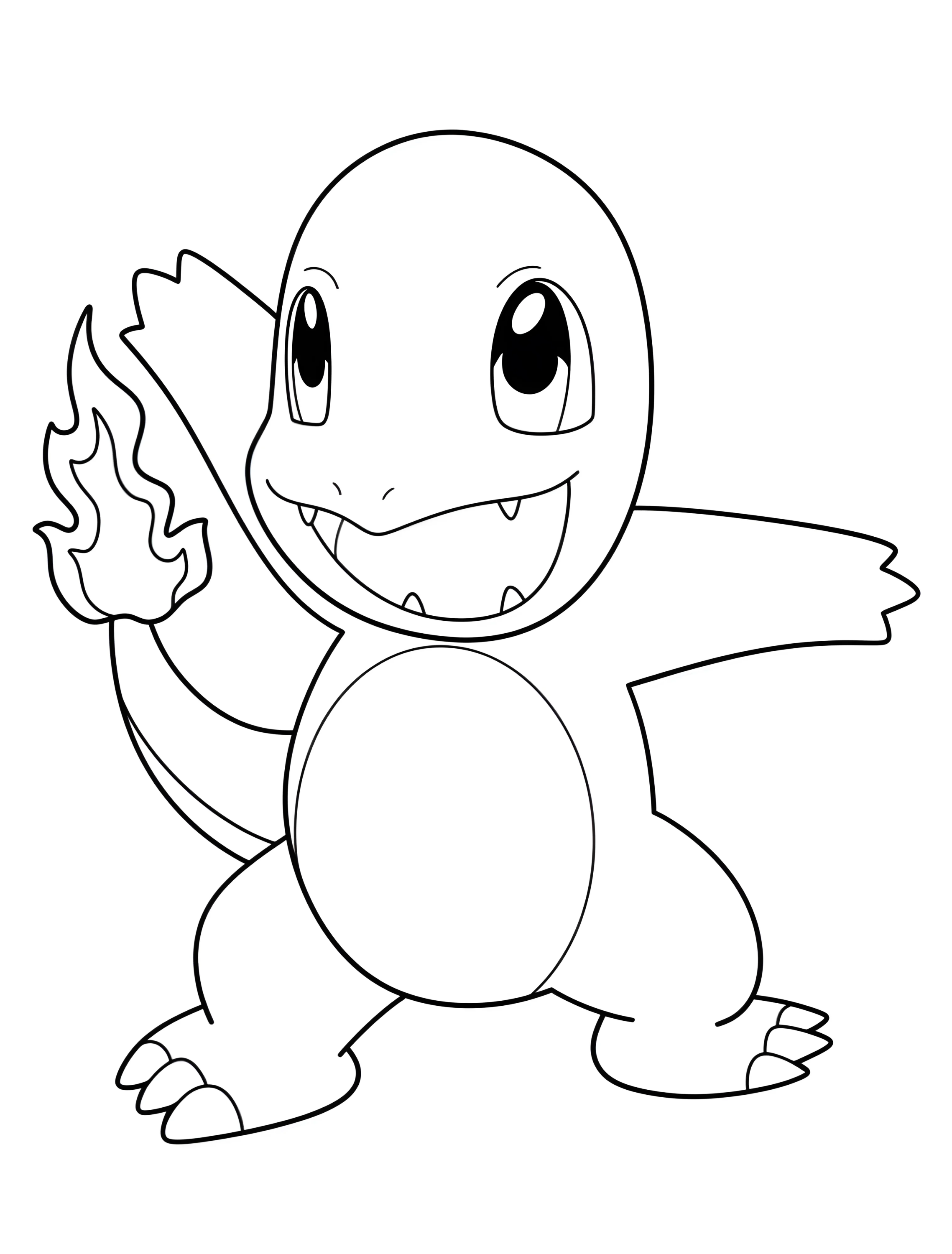 Забавный Чарманде для малышей №6236. Раскраски из игр. Чармандер (Charmander).