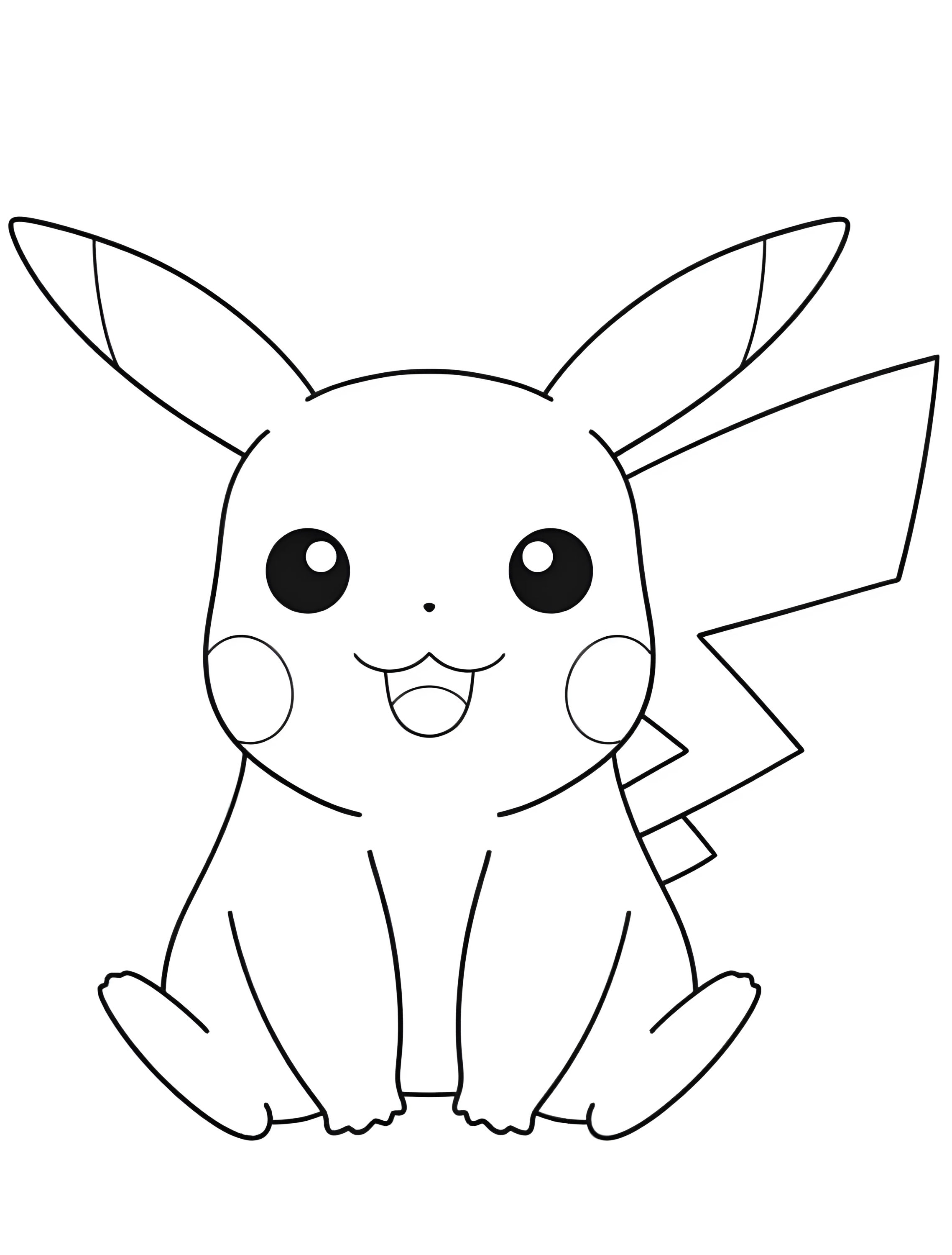 Забавный Пикачу для самых маленьких №7219. Раскраски из игр. Пикачу (Pikachu).