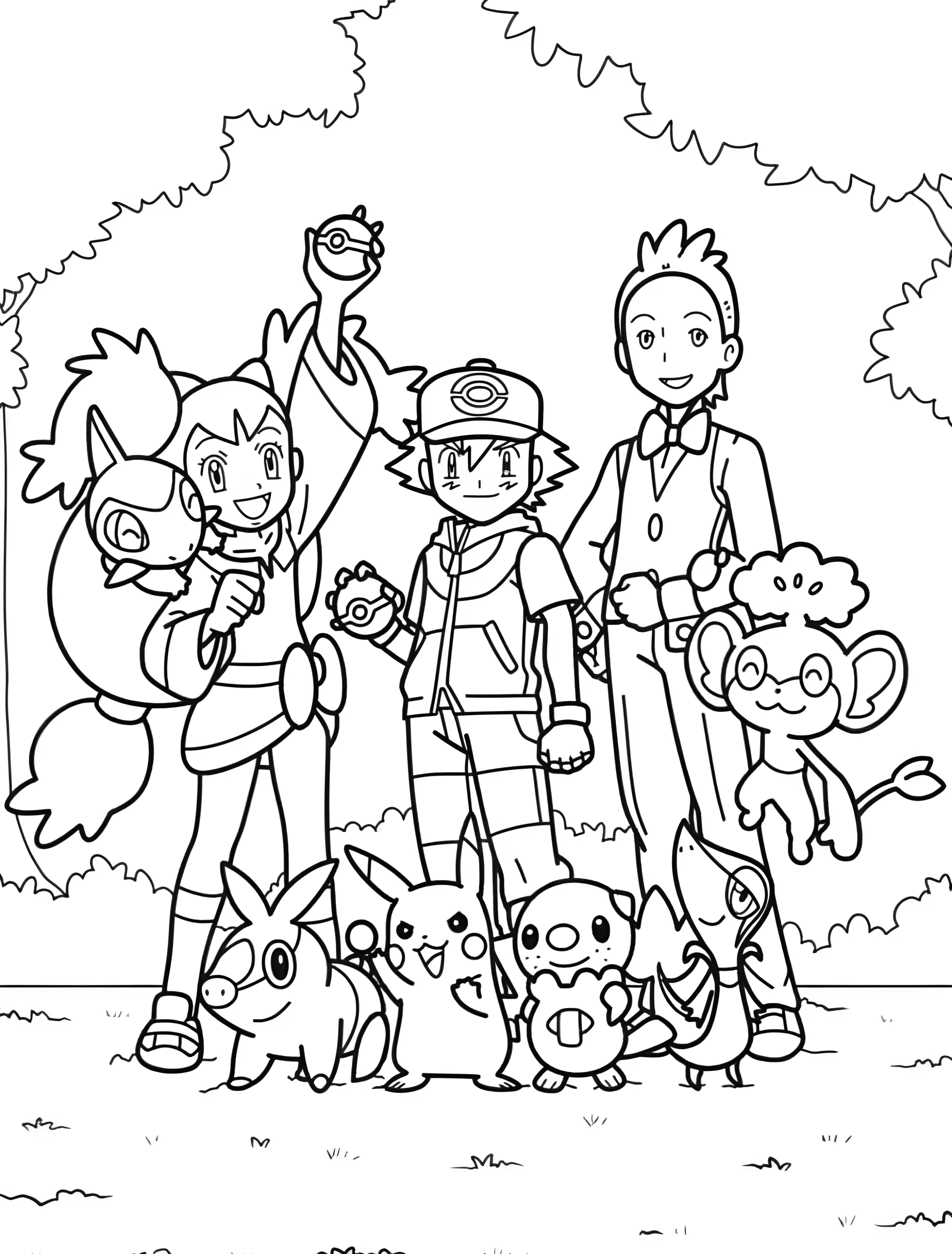 Покемоны для детей милые герои №7376. Раскраски из игр. Покемон (Pokemon).