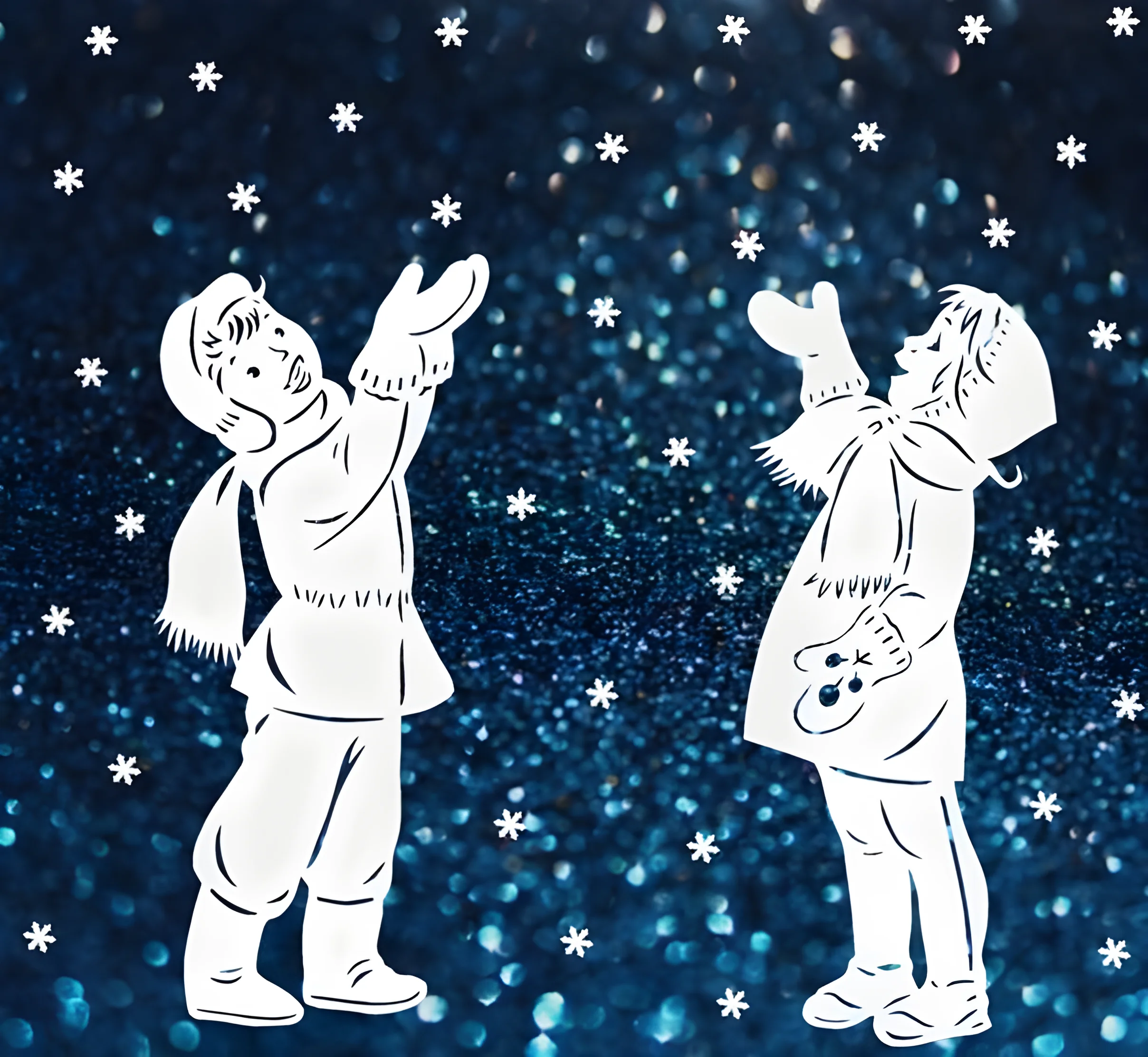 Вытынанки дети зимой №2494. Шаблоны и вытынанки. Большие вытынанки снежинок
.