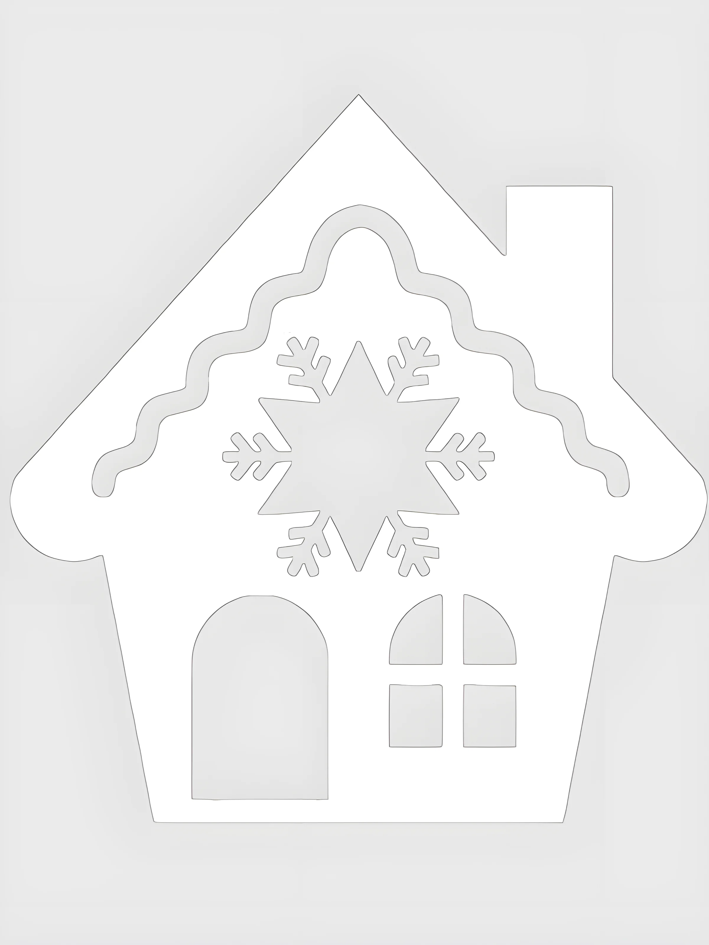 Вытынанка домик №8789. Шаблоны и вытынанки. Зимние вытынанки.
