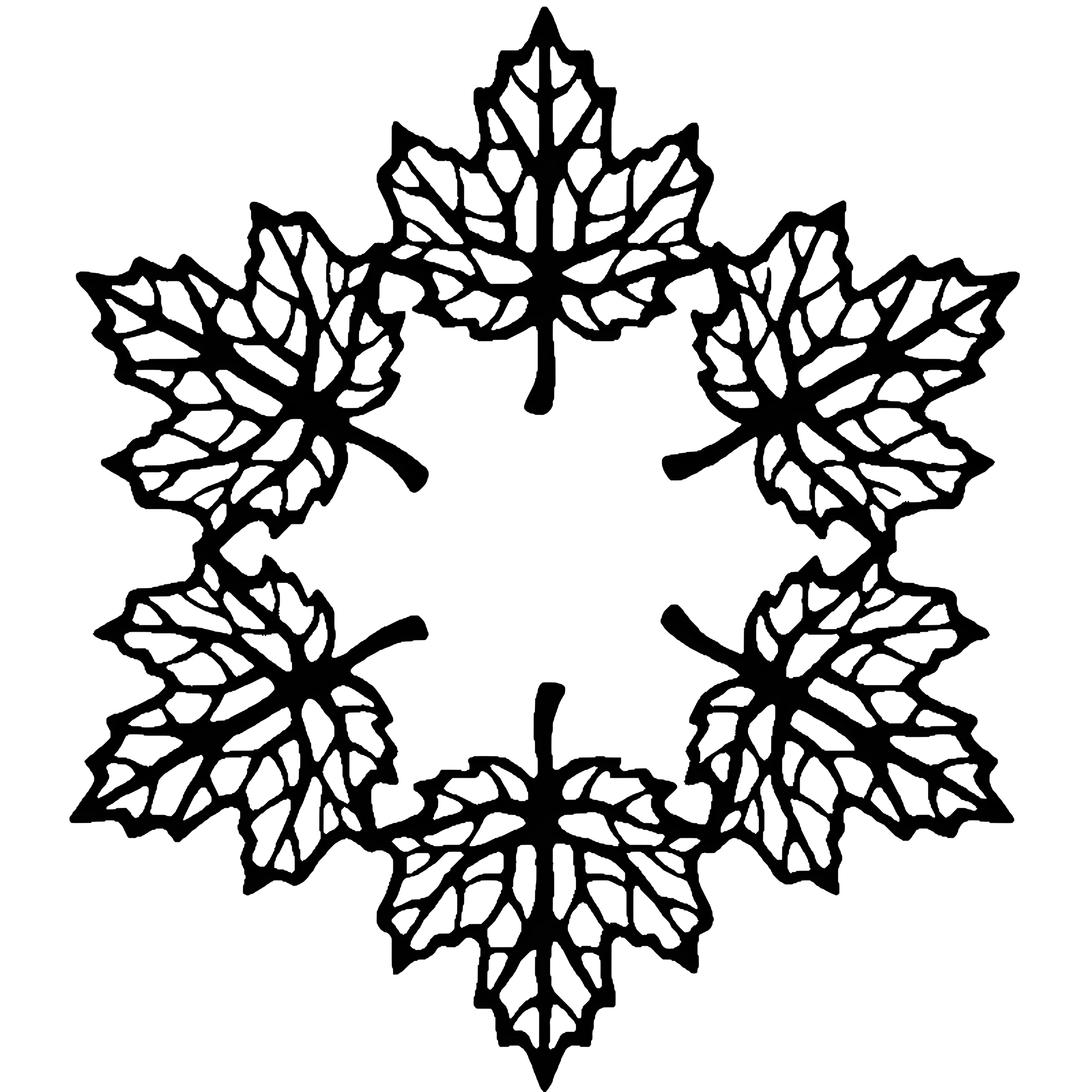 Вытынанки листья №12176. Шаблоны и вытынанки. Вытынанки Осенние Листья.