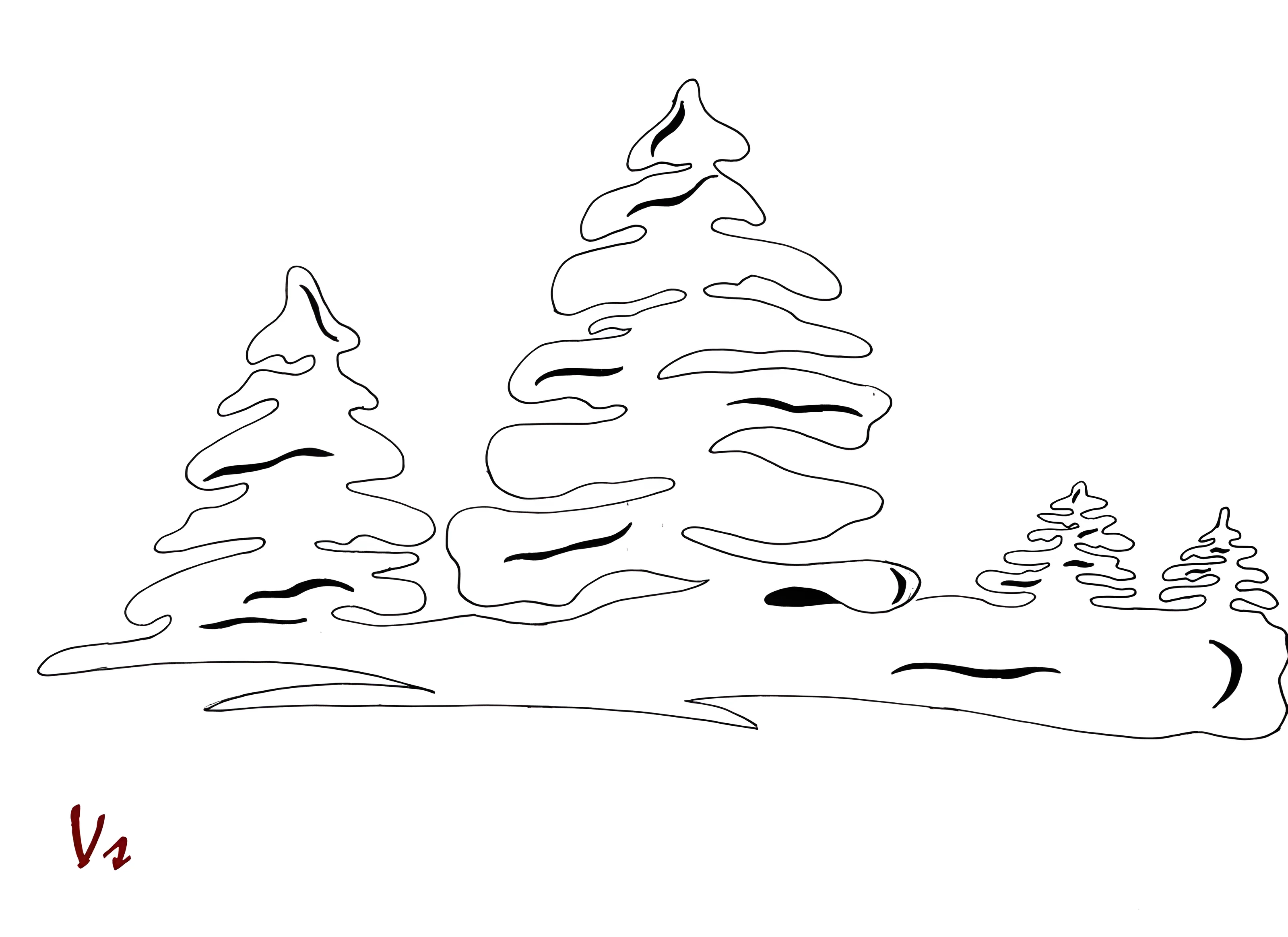 Сугробы для вырезания на окно №11536. Шаблоны и вытынанки. Вытынанки Ёлка.