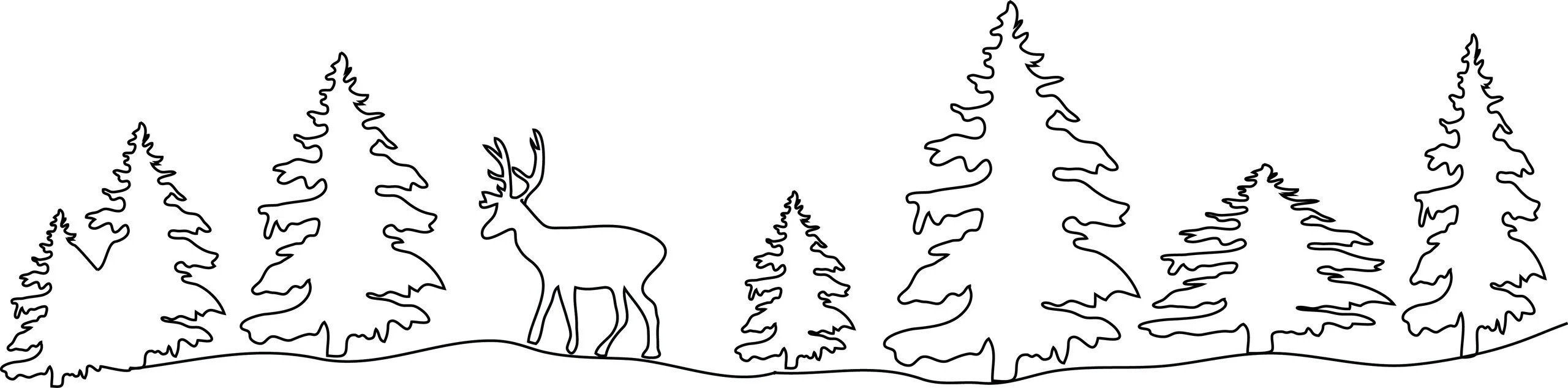 Трафареты на окна лес №11550. Шаблоны и вытынанки. Вытынанки Ёлка.