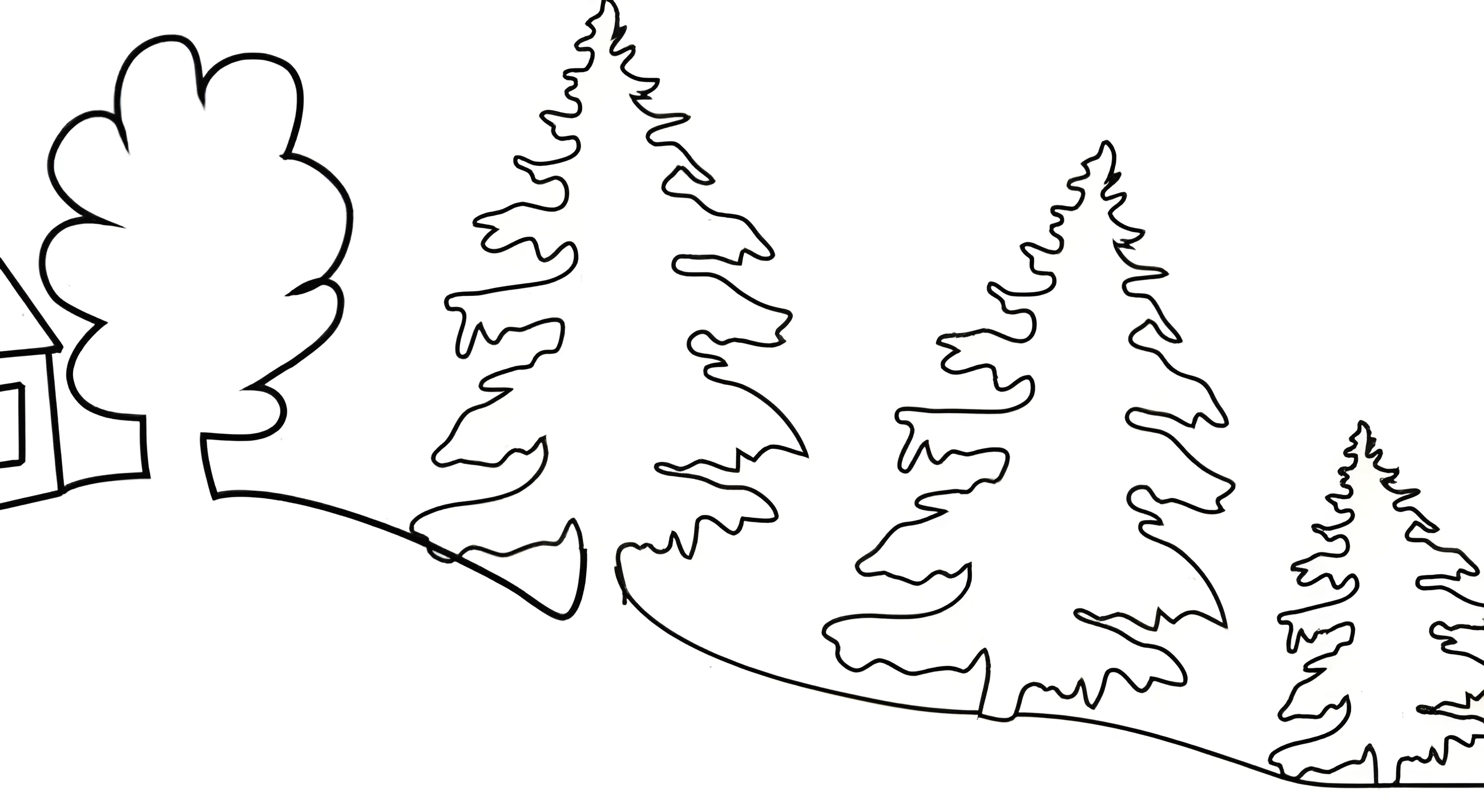 Трафареты на окна простые №11556. Шаблоны и вытынанки. Вытынанки Ёлка.