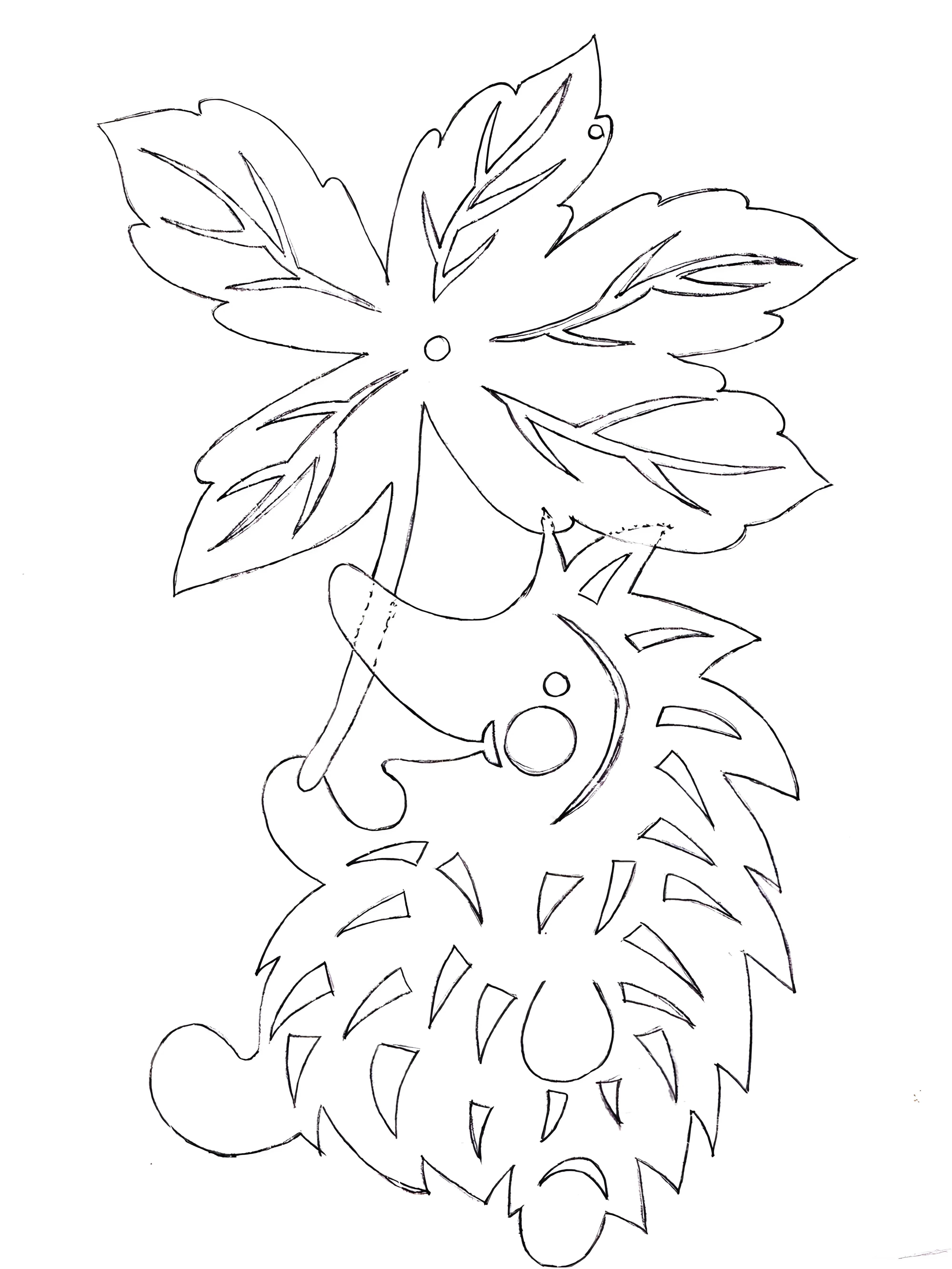 Летние вырезалки на окна №7051. Шаблоны и вытынанки. Осенние вытынанки.