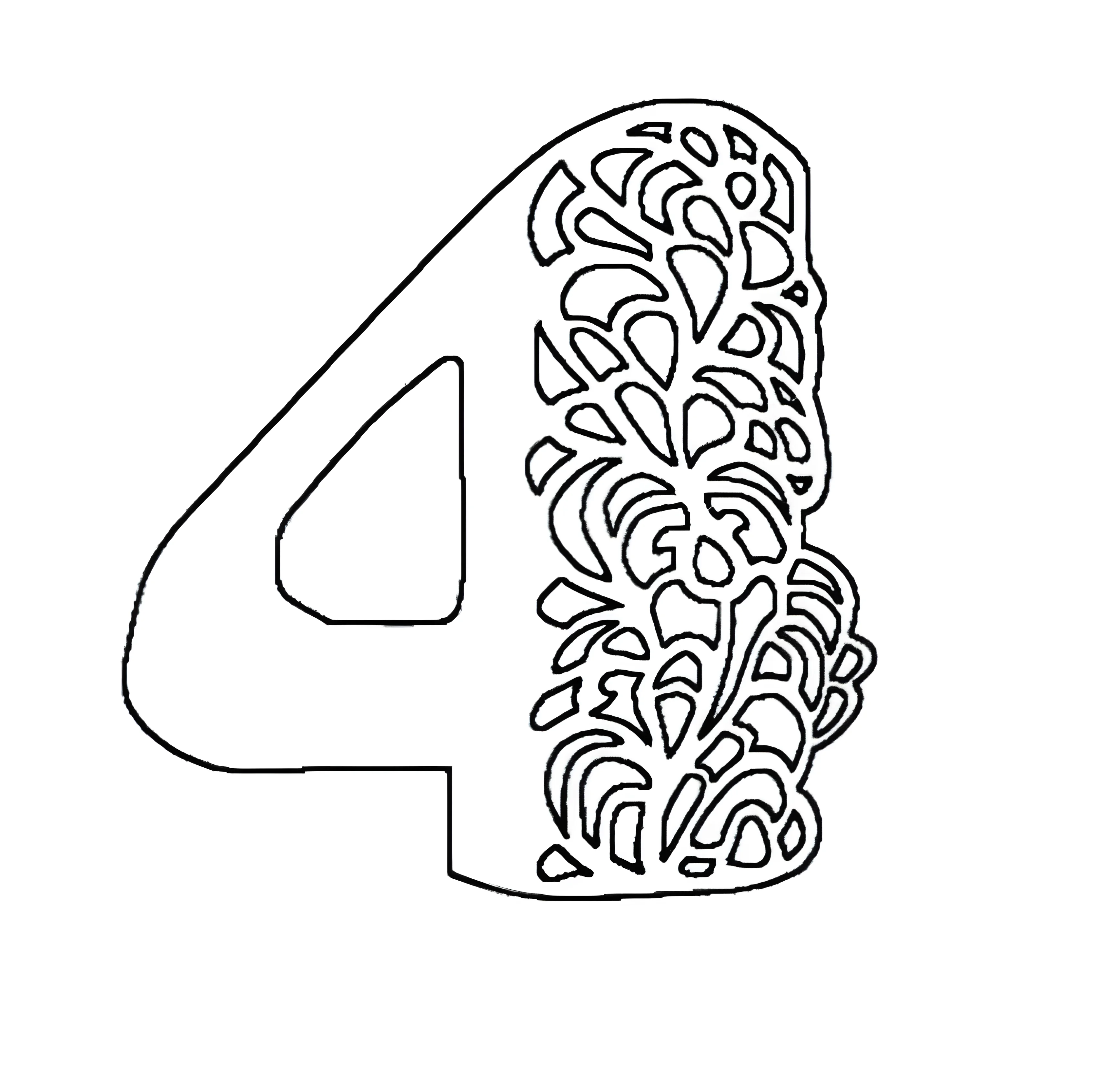 вытынанка цифра 5 №6039. Шаблоны и вытынанки. Цифры, вытынанки с цифрами.