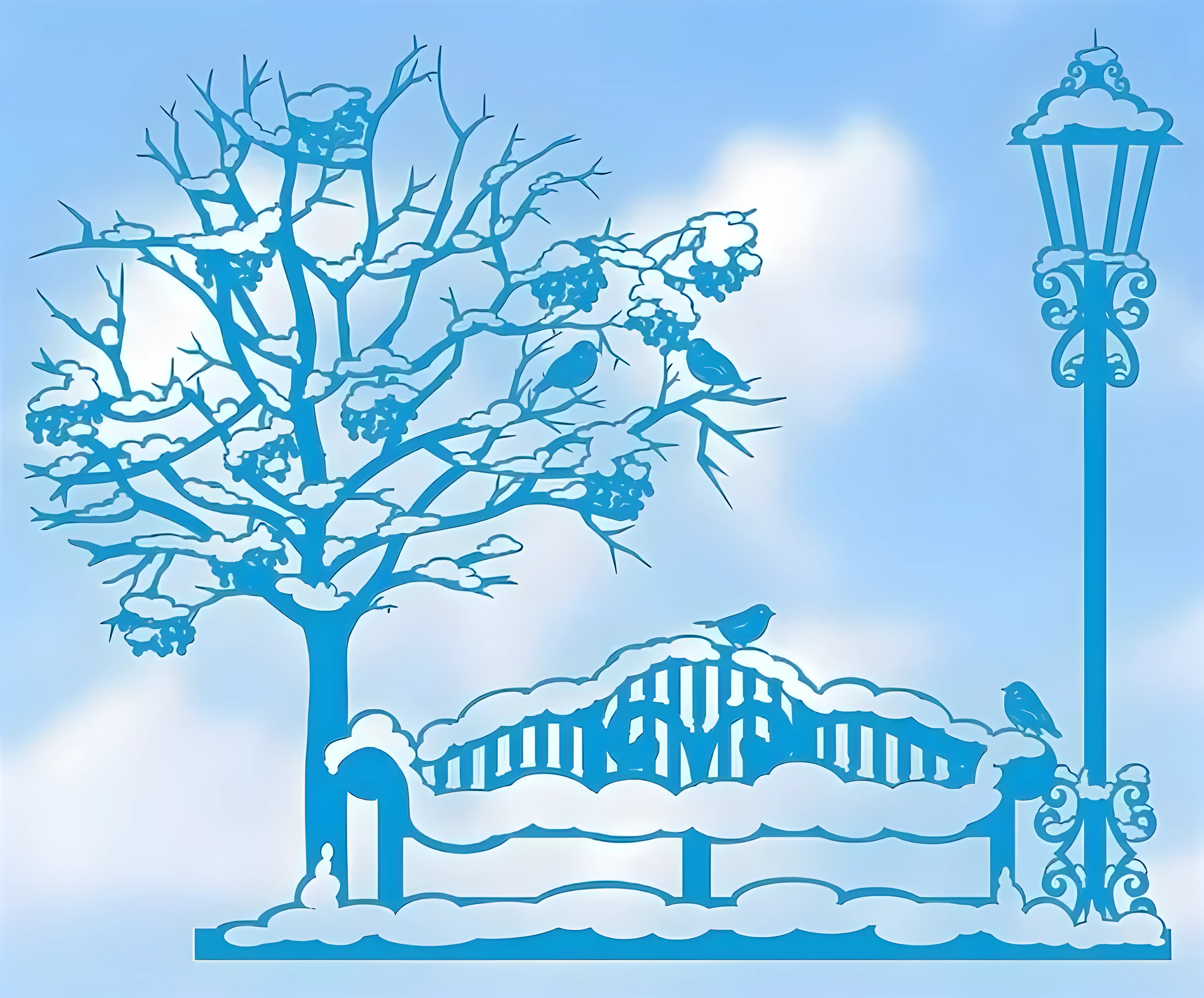 Бумажные новогодние панно на окно №8754. Шаблоны и вытынанки. Зимние вытынанки.