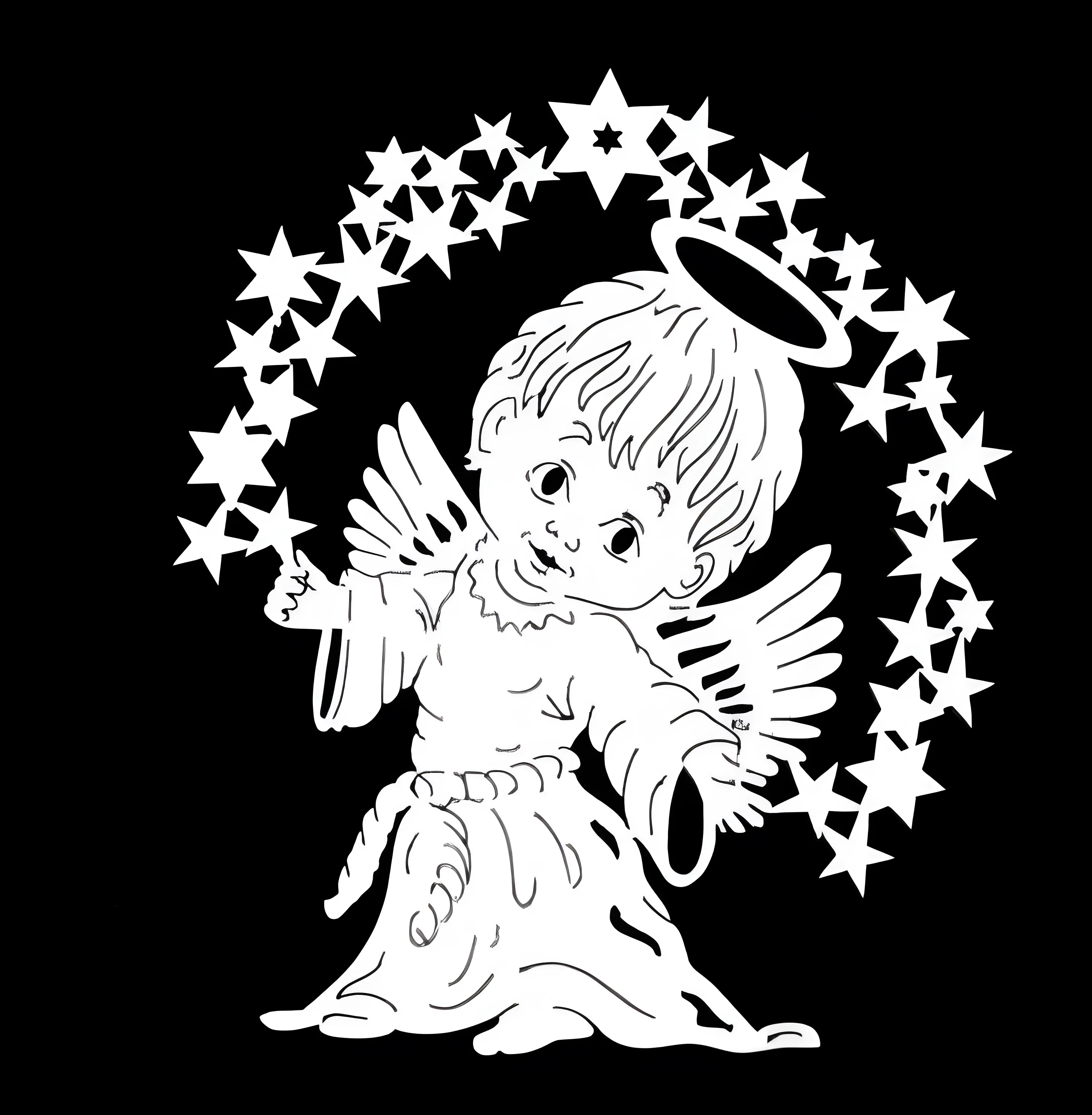 Вытынанка ангел №3829. Шаблоны и вытынанки. Рождество, рождественские вытынанки на рождество.