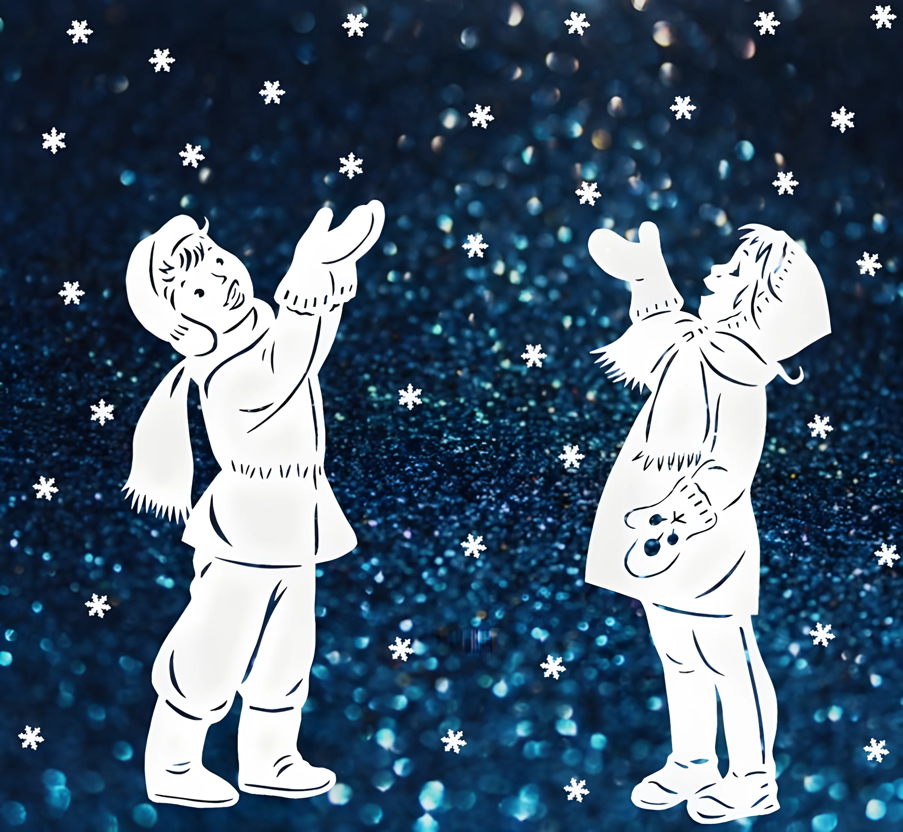 Вытынанка Новогодняя мальчик и девочка №2154. Шаблоны и вытынанки. Большие вытынанки снежинок
.
